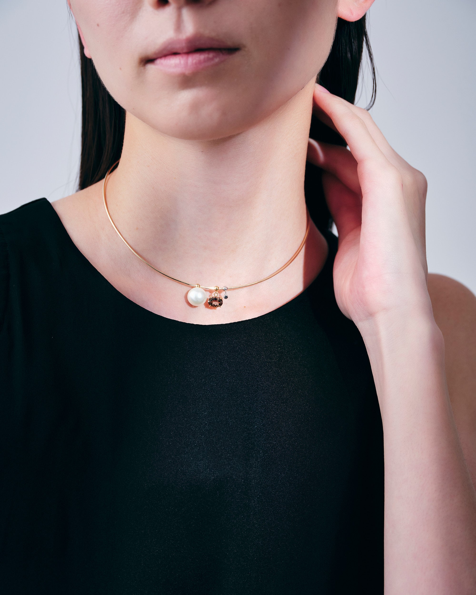 Charm Smoky Quartz -K18-