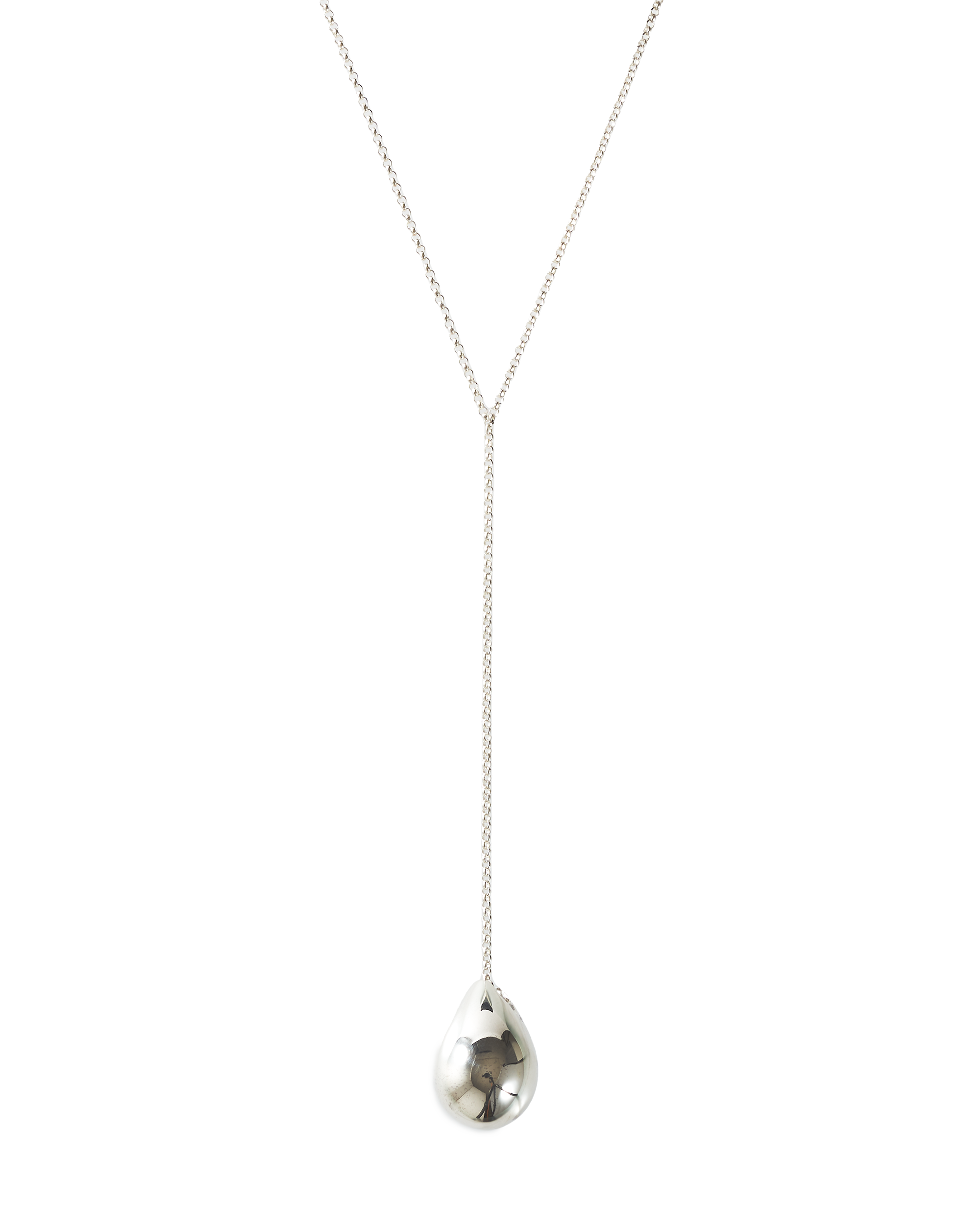 Drop Line Necklace L -Silver-