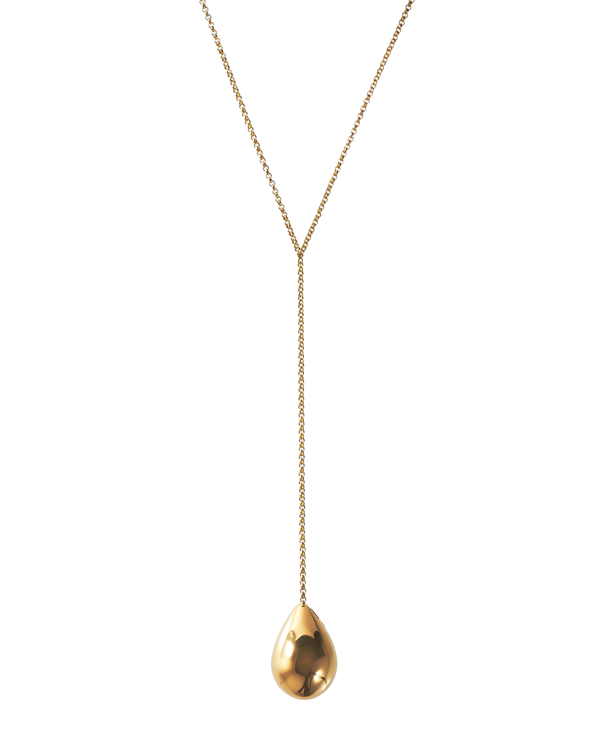 Drop Line Necklace L -Gold-