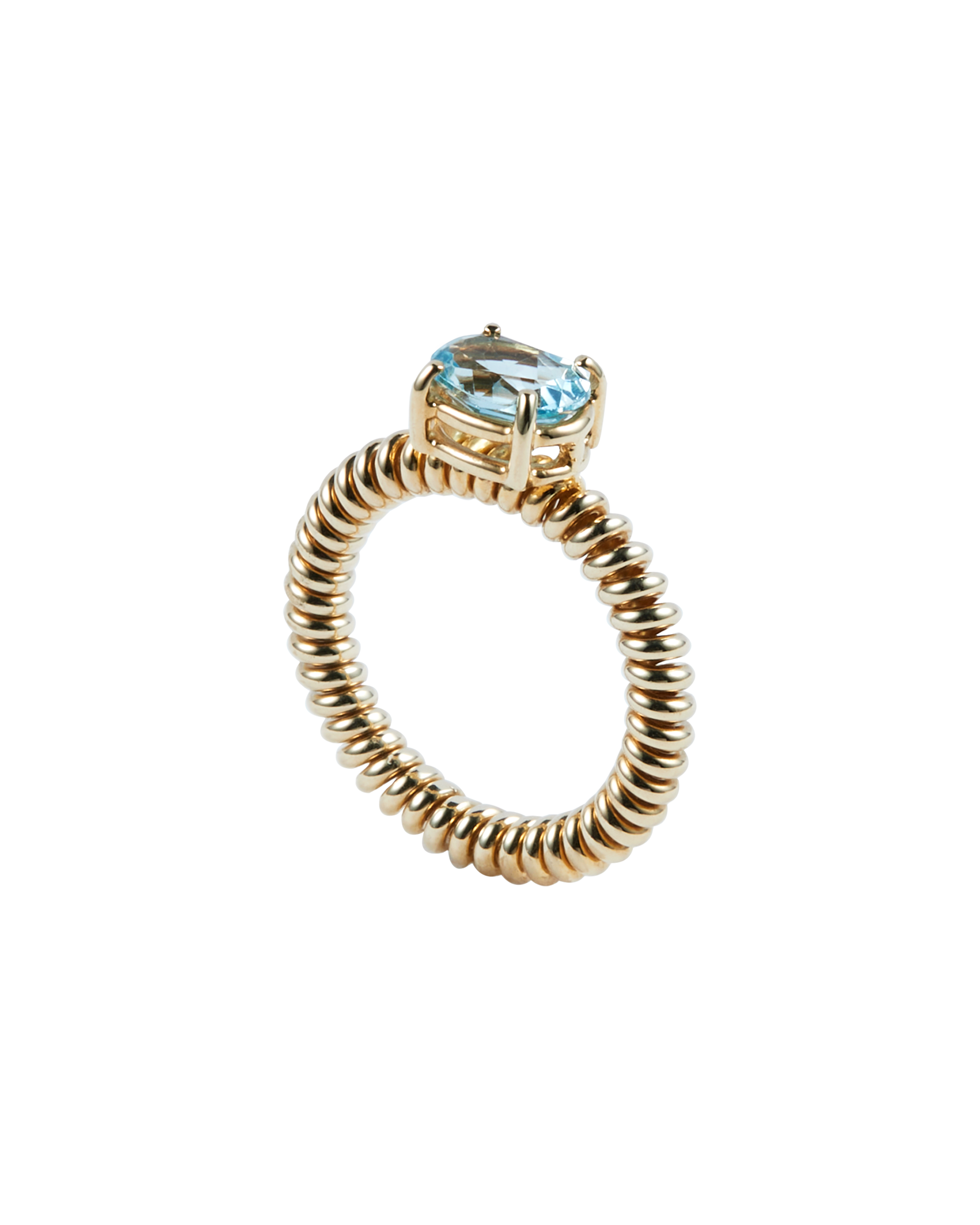 Blue Topaz Spring Stone Ring -Gold-