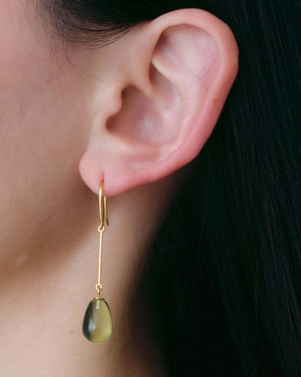 Drop Line Pierces -Amber Gold-