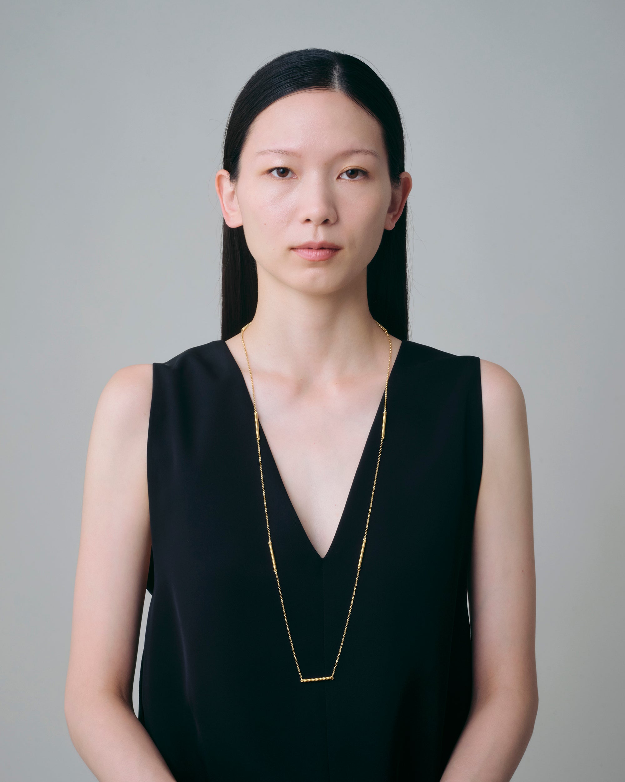 Spring Long Necklace -Gold-