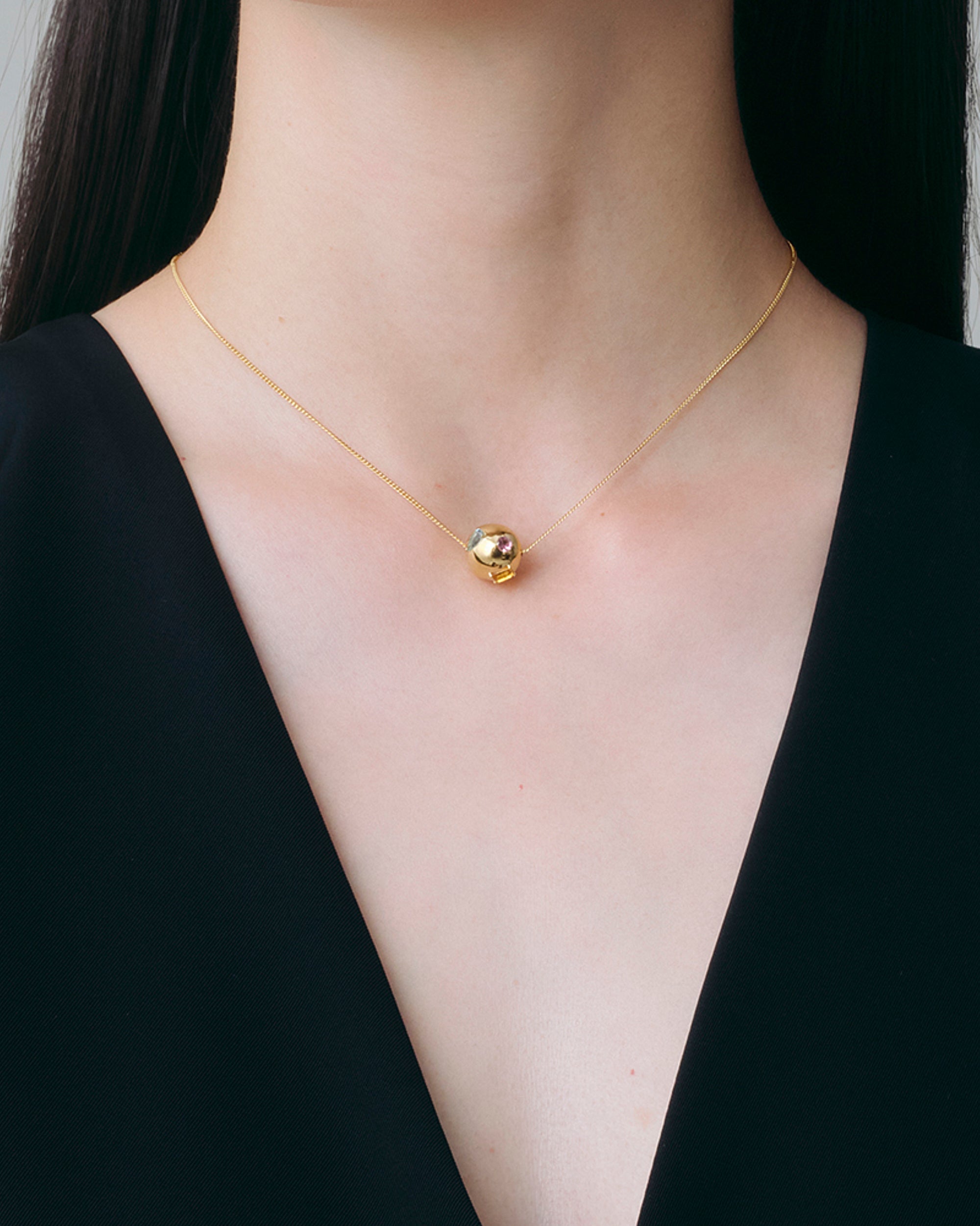 Balloon Necklace -Pink Tourmaline-