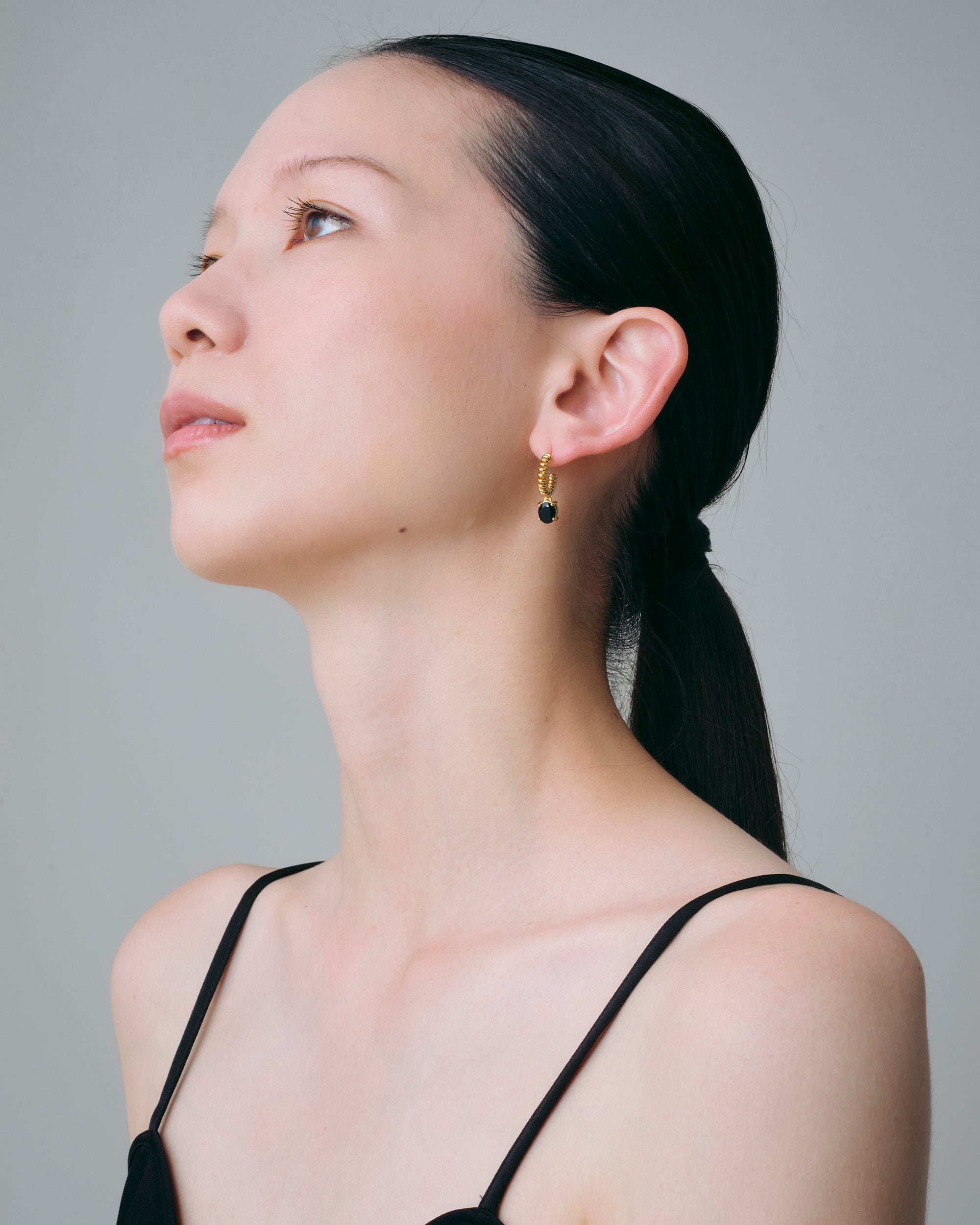 Onyx Spring Stone Pierces -Gold-