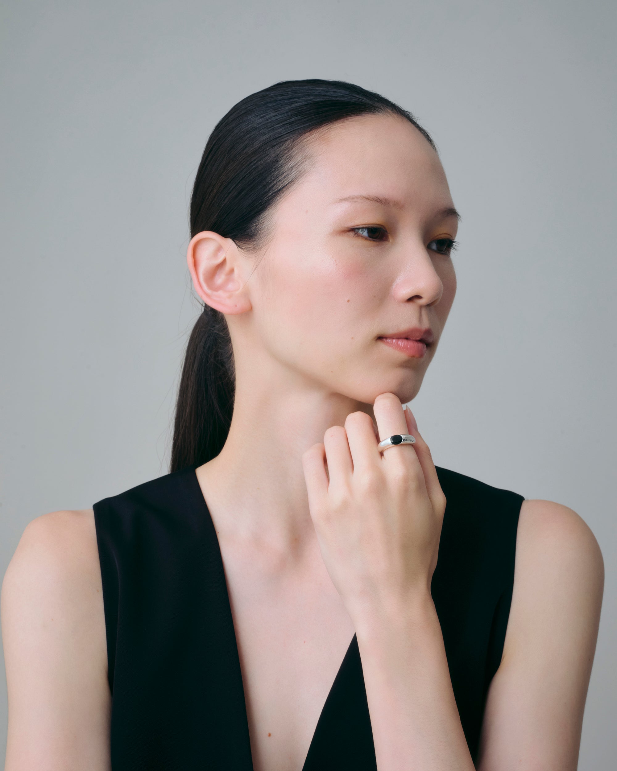 One Stone Ring Onyx