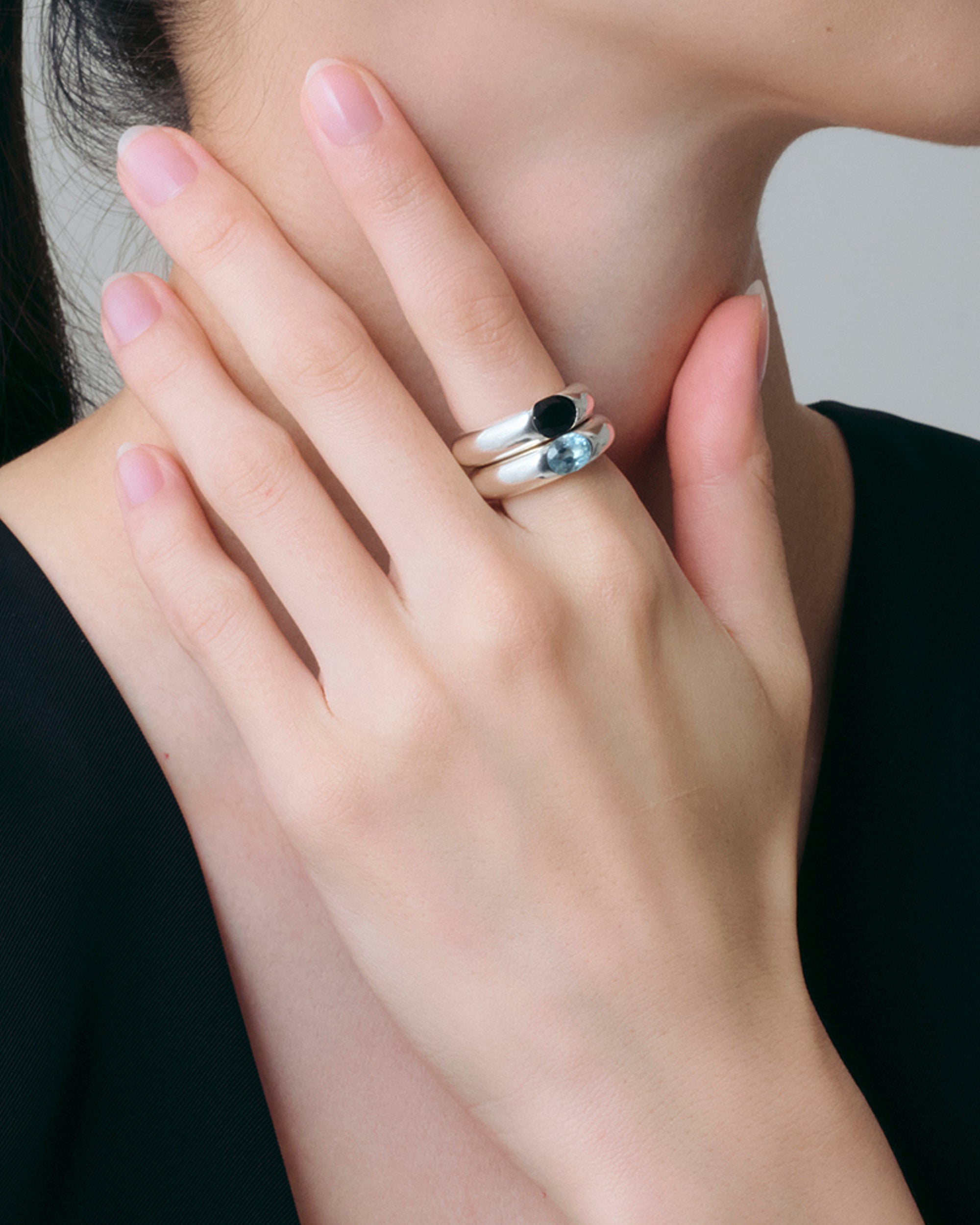 One Stone Ring Blue Topaz