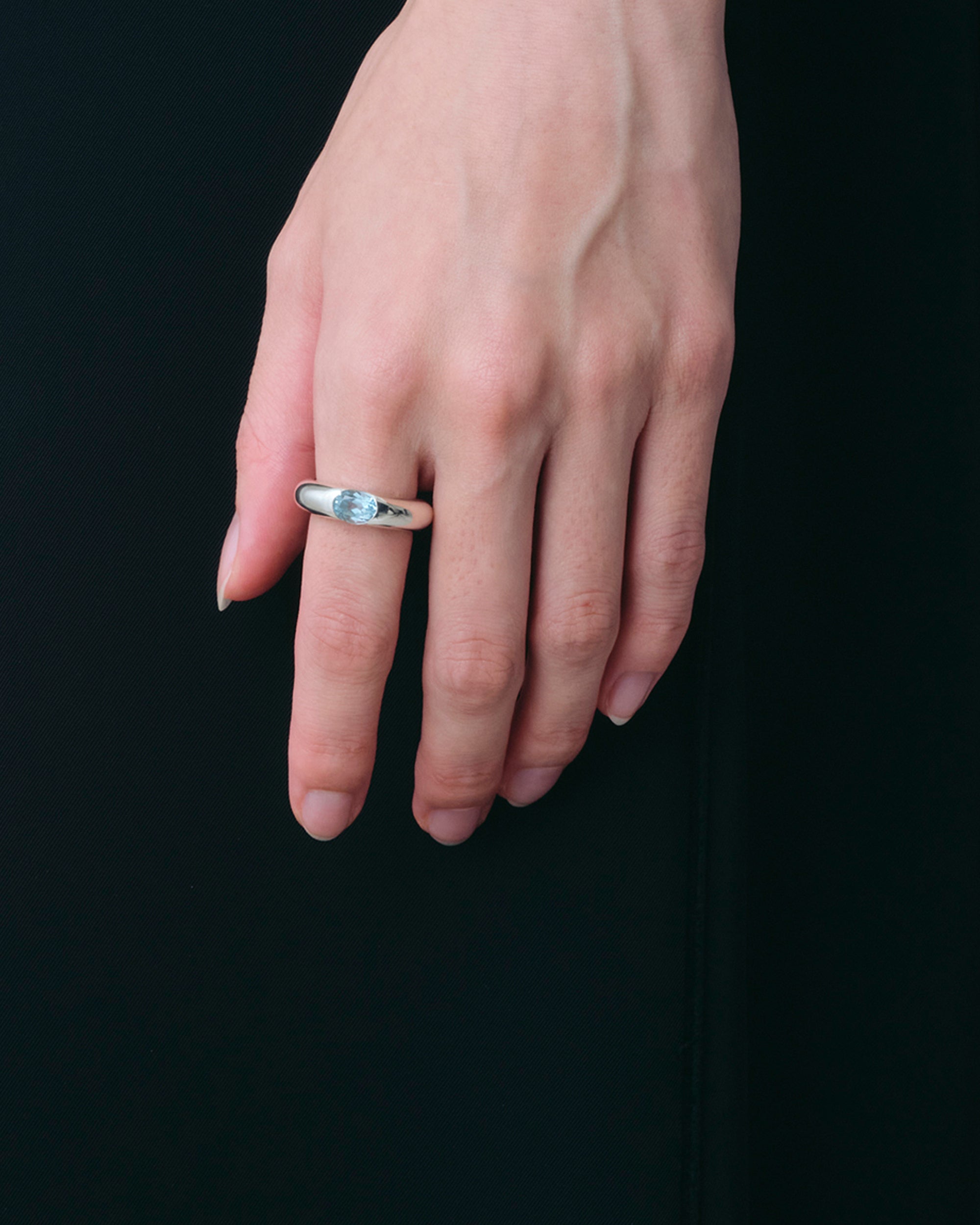 One Stone Ring Blue Topaz