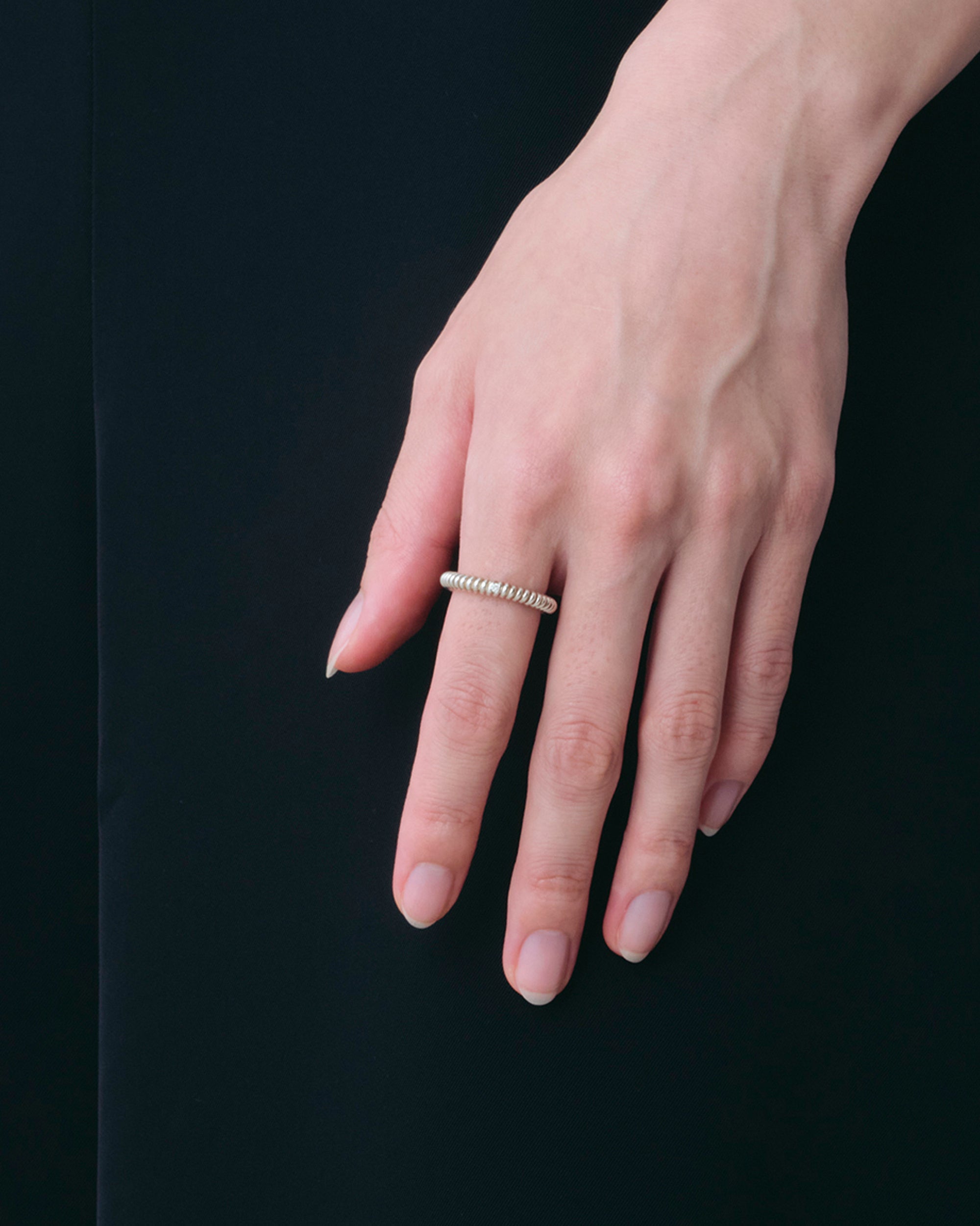 Spring Small Stone Ring -Silver-