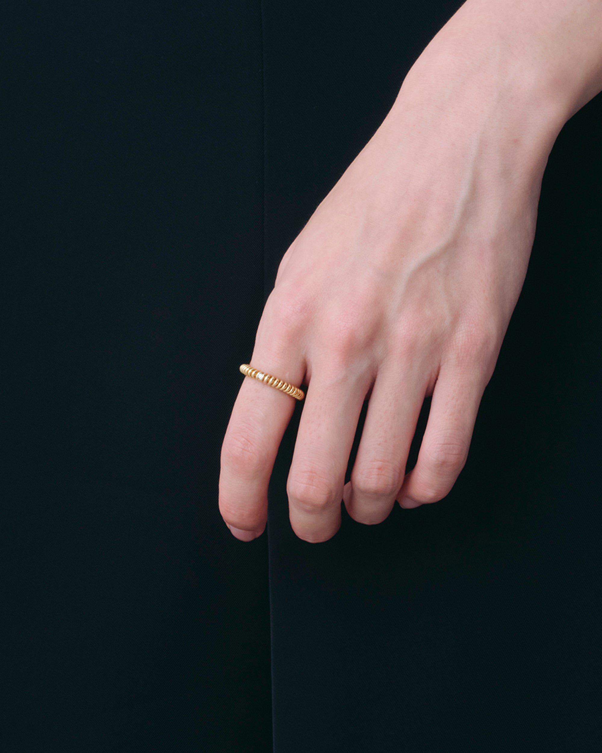 Spring Small Stone Ring -Gold-