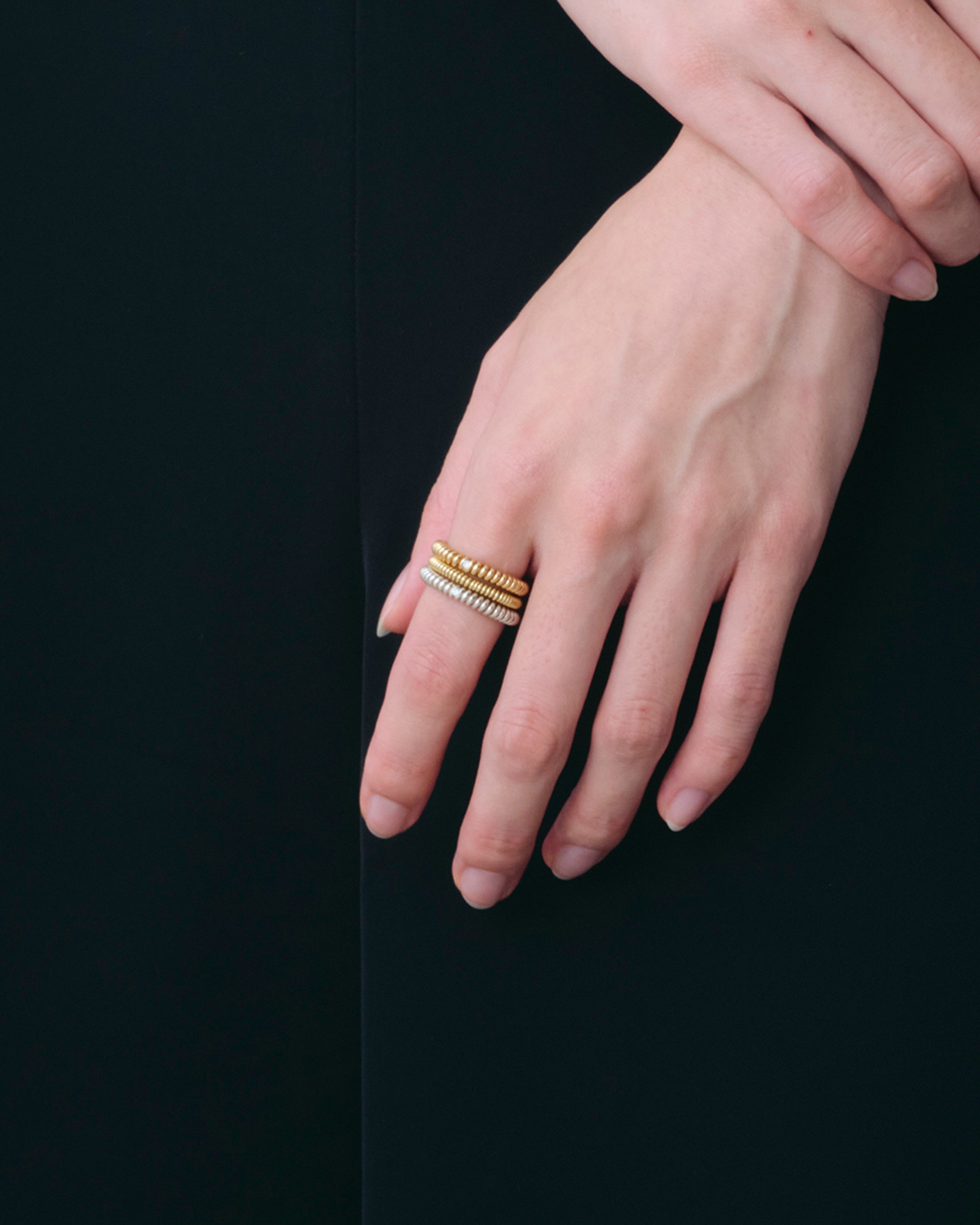 Spring Small Stone Ring -Silver-