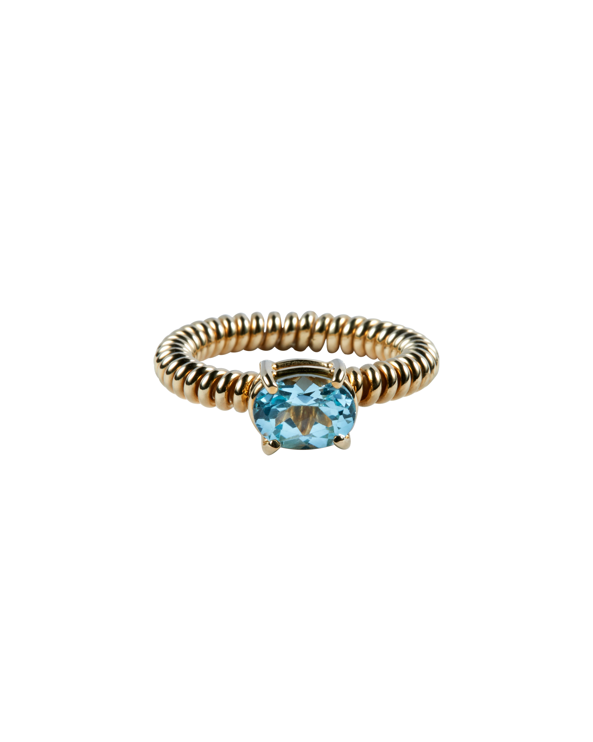 Blue Topaz Spring Stone Ring -Gold-
