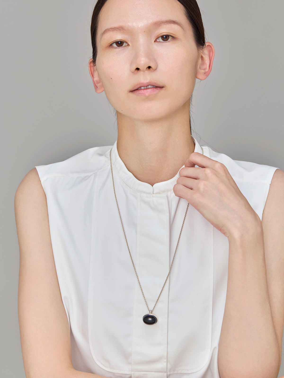 Cord Necklace 90cm -Silver-