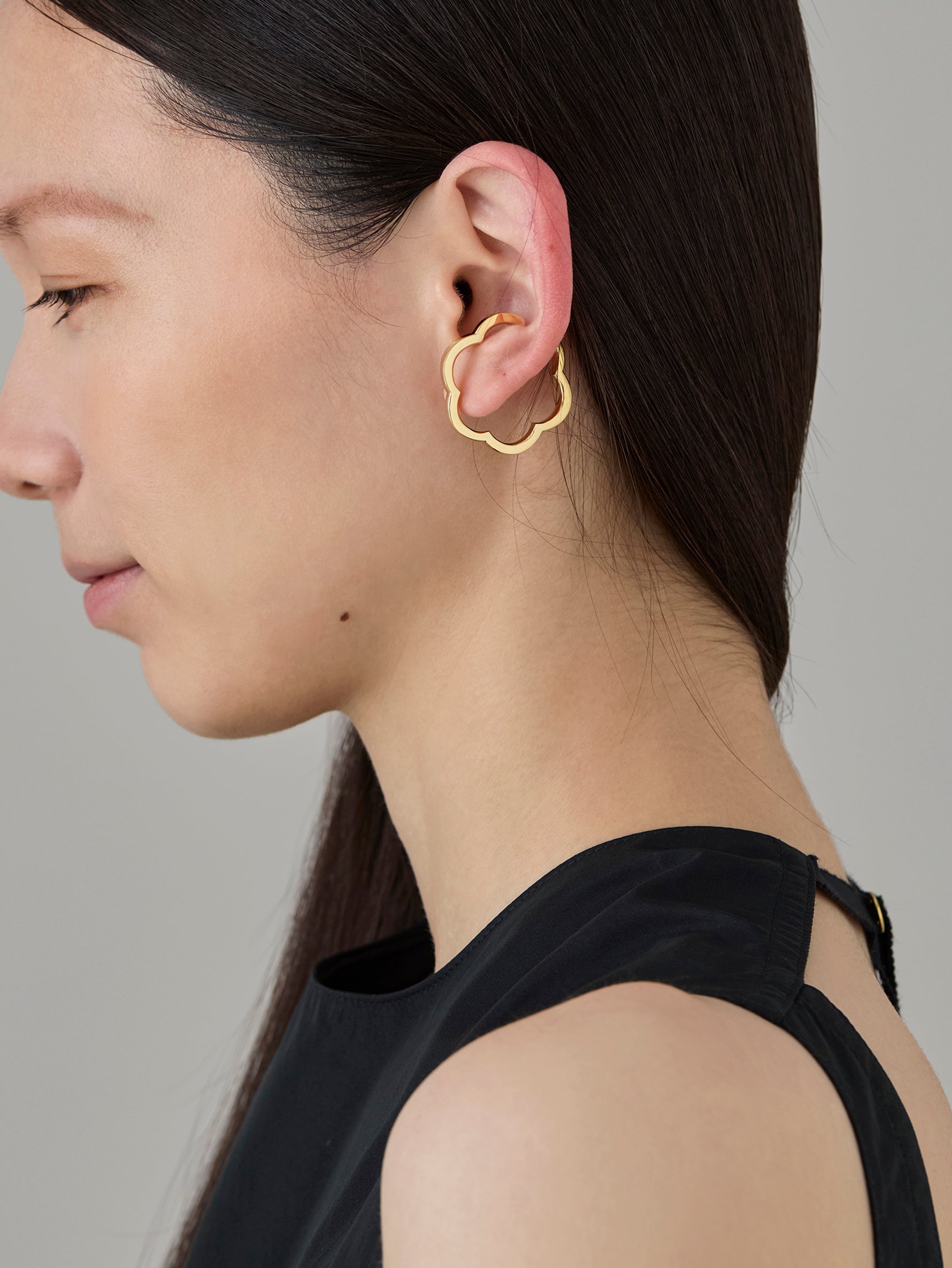 Flower Line Earcuff L -Gold-