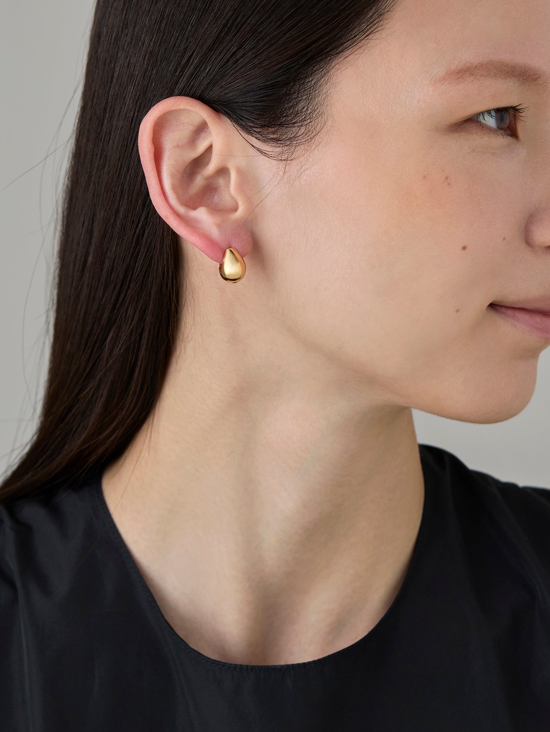 Drop Pierce S Multi Stone -Gold-