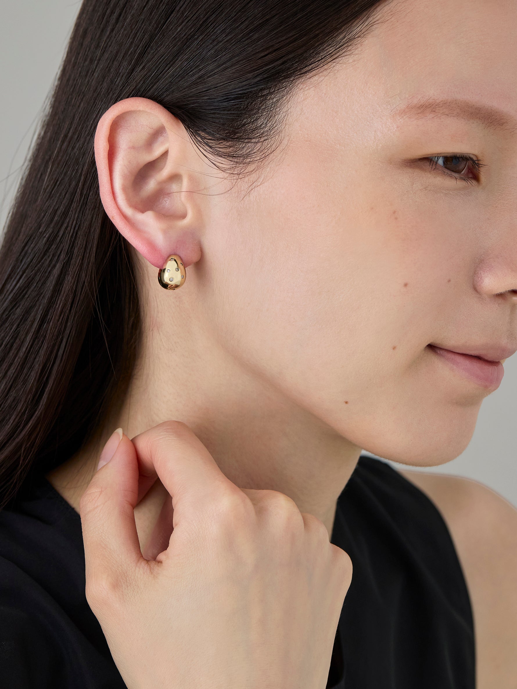 Drop Pierce S Diamond -Gold-
