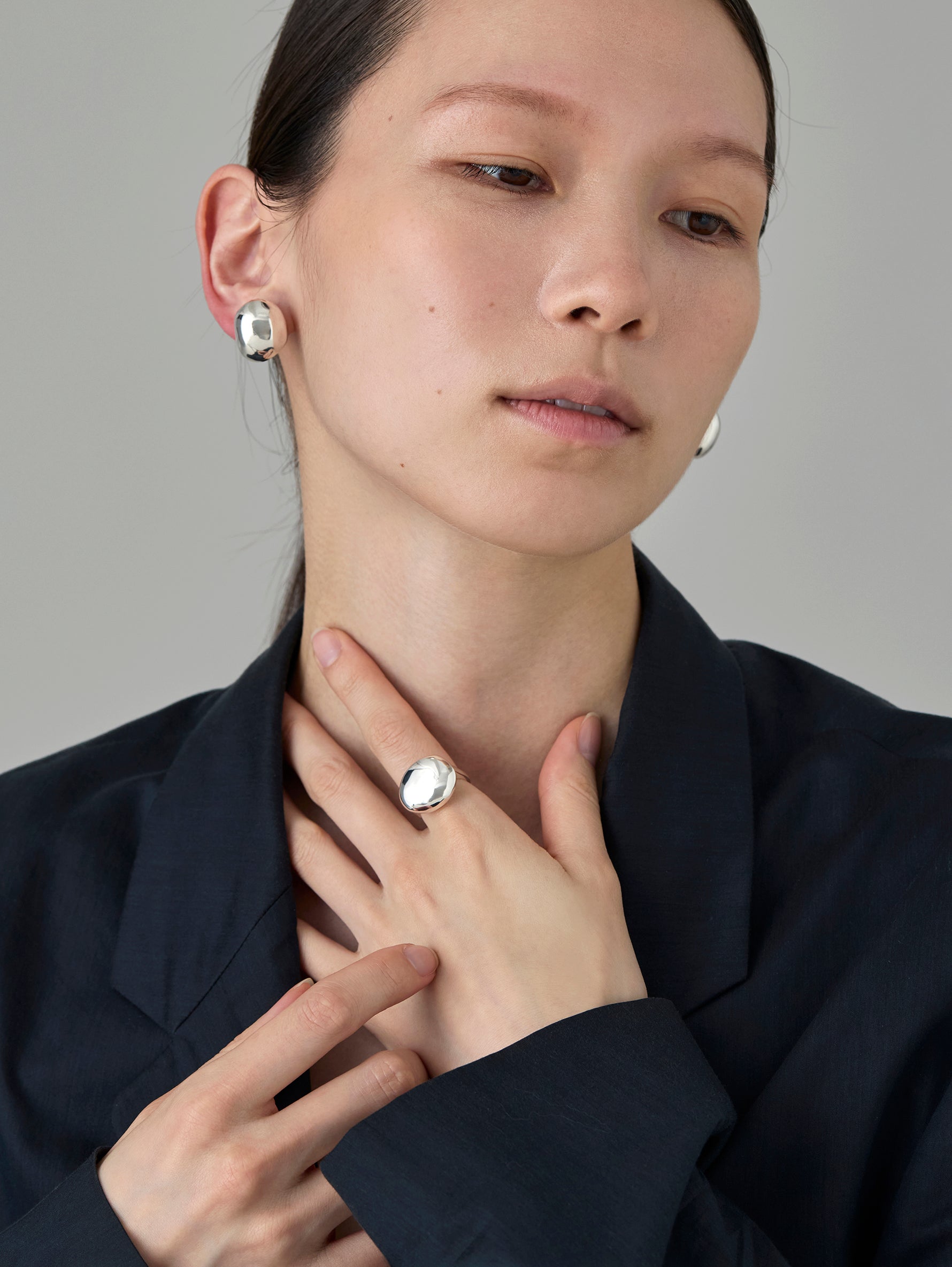 Pure Silver Stone Ring
