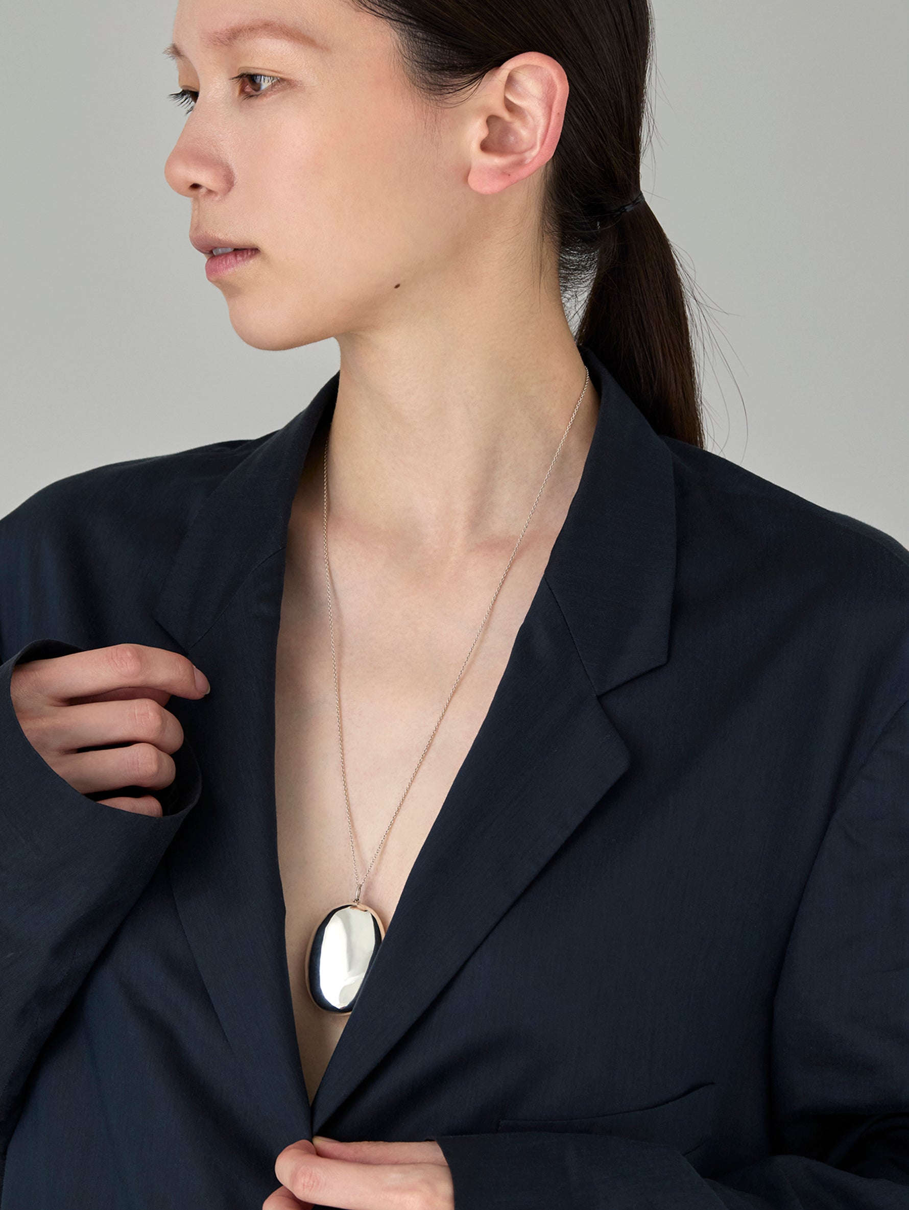 Pure Silver Stone Necklace L
