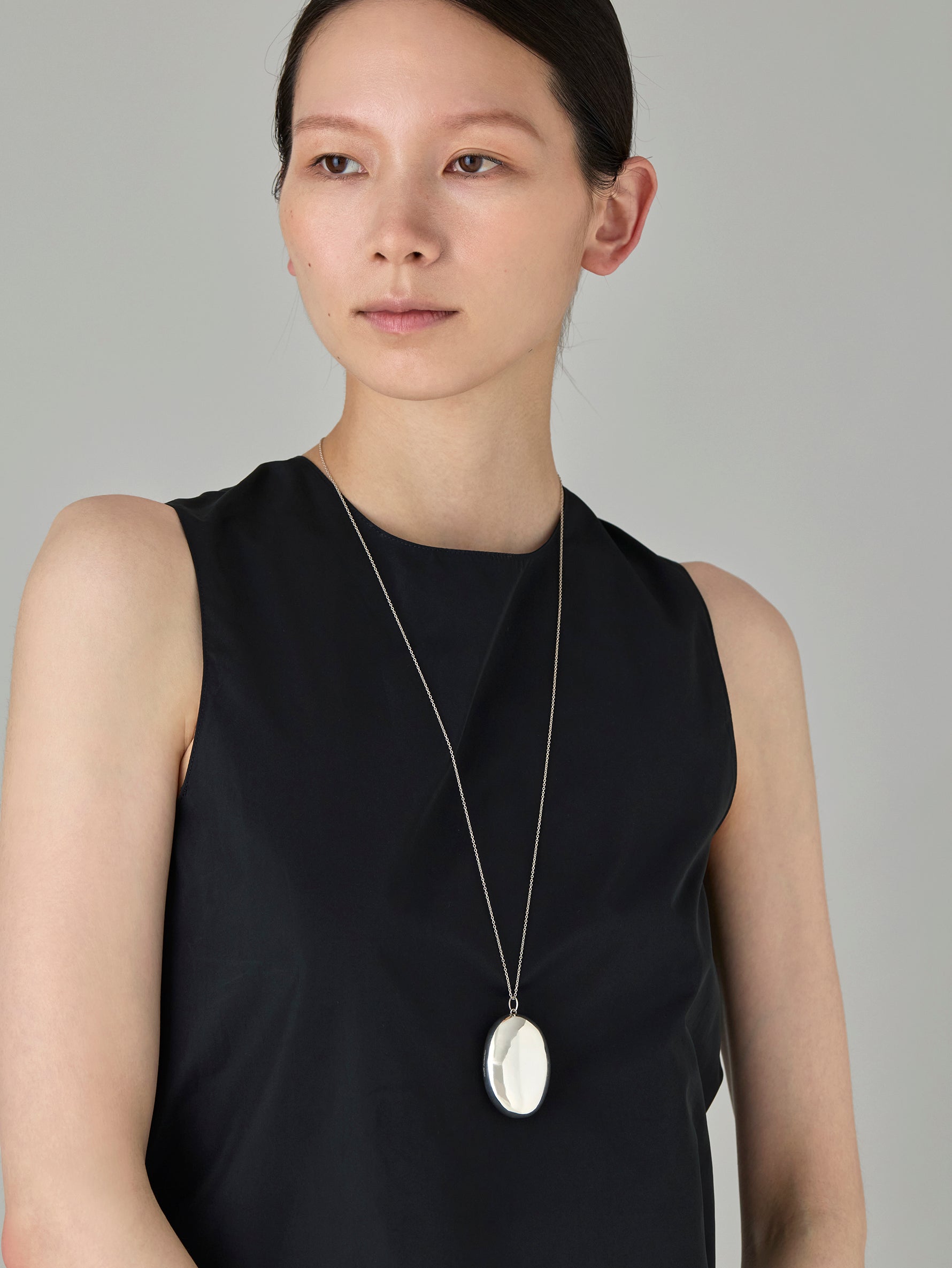 Pure Silver Stone Necklace L