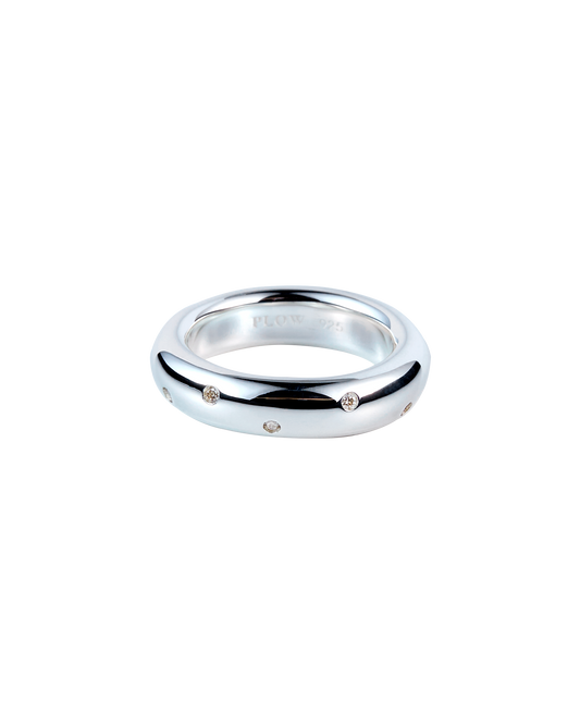 Drop Ring Diamond -Silver-