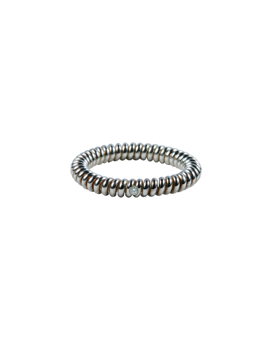 Spring Small Stone Ring -Silver-
