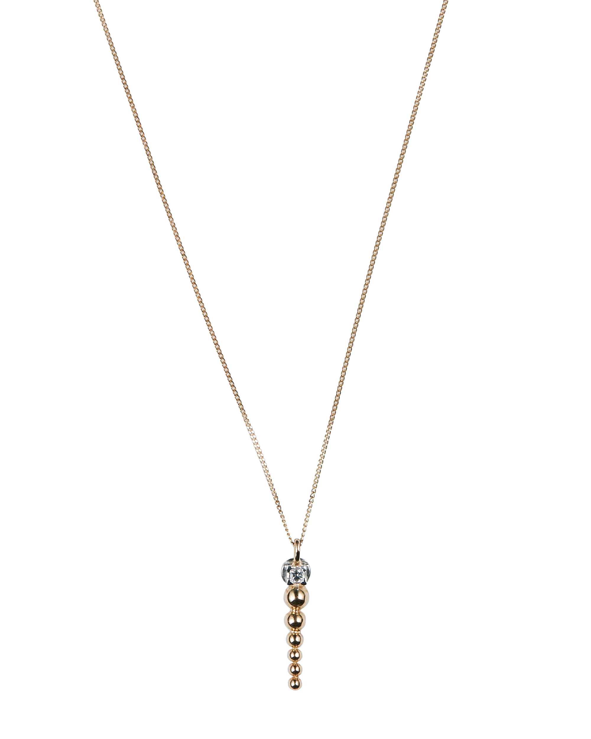 Grain Conch Shell Diamond Carre Necklace
