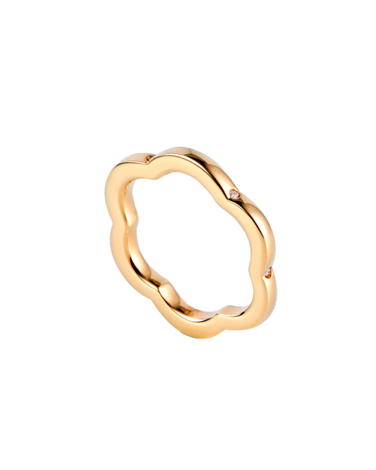 Flower Line Ring Diamond -Gold-