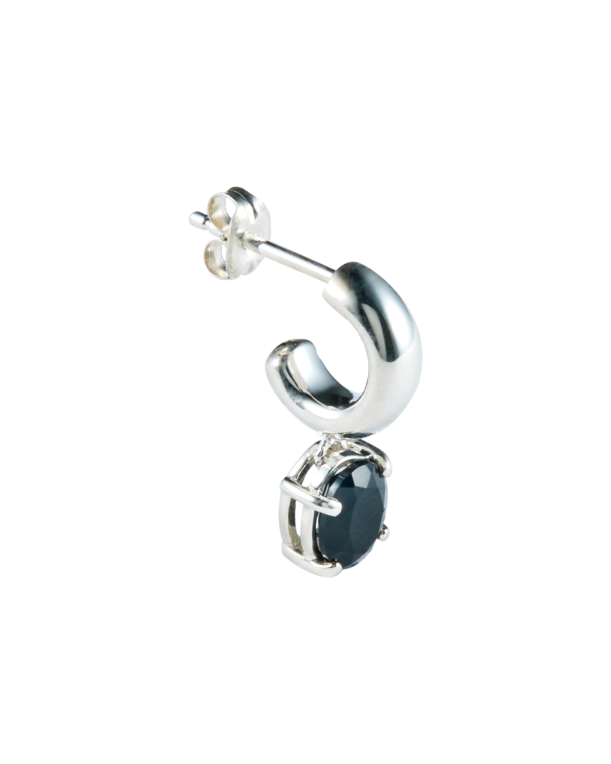 Sunny C Stone Pierces Onyx  -Silver-