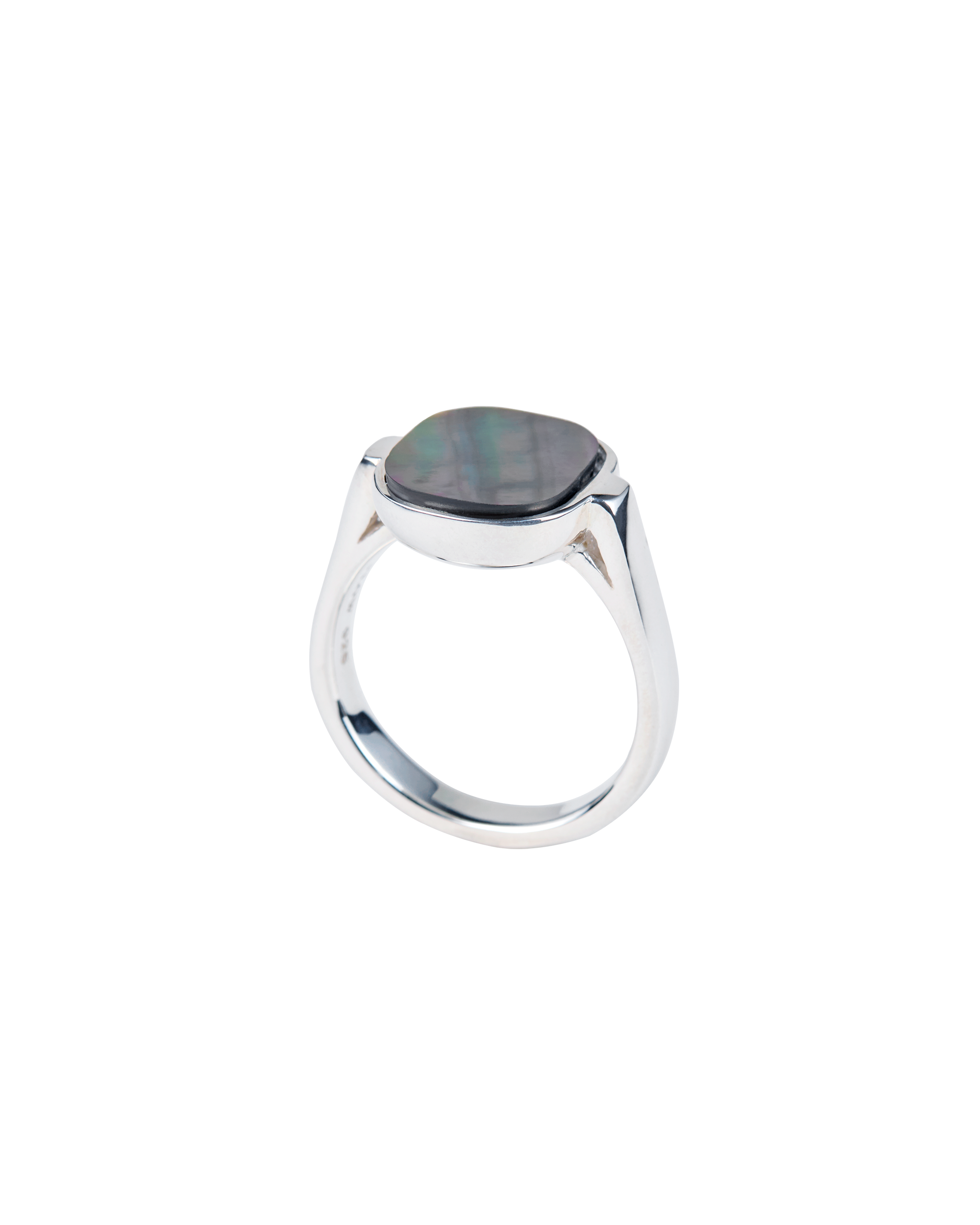 Black Shell Window Ring -Silver-
