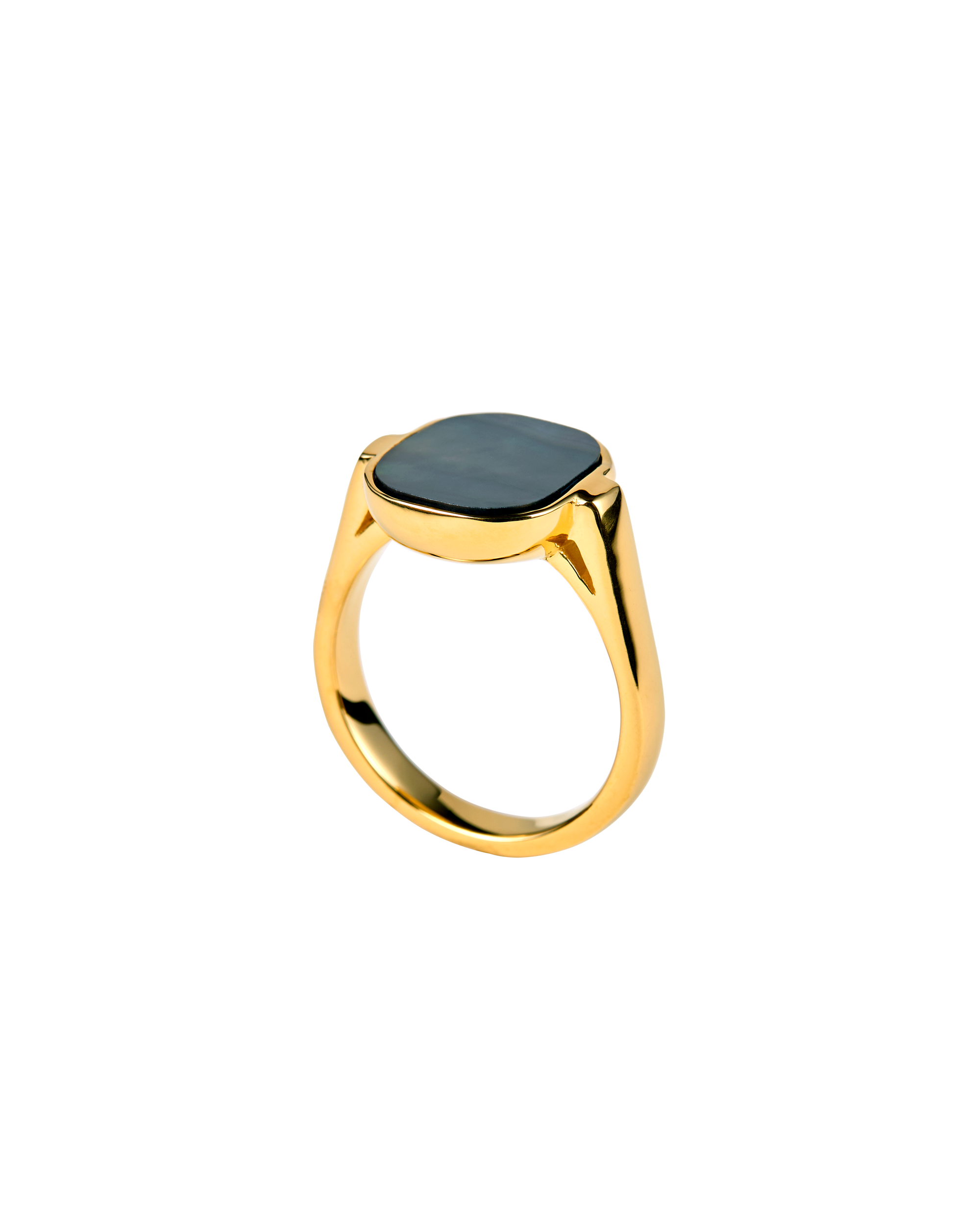Black Shell Window Ring -Gold-