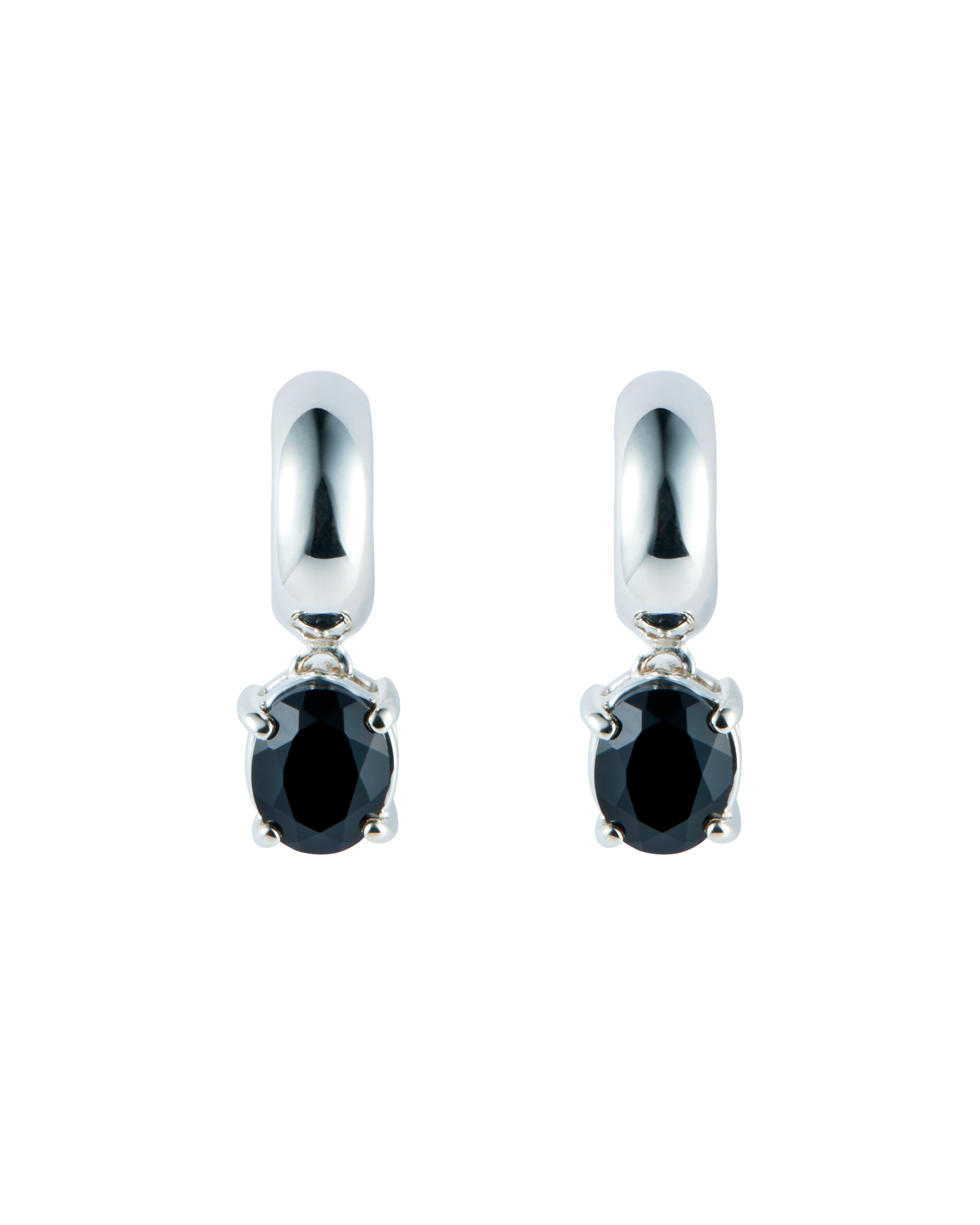 Sunny C Stone Pierces Onyx  -Silver-