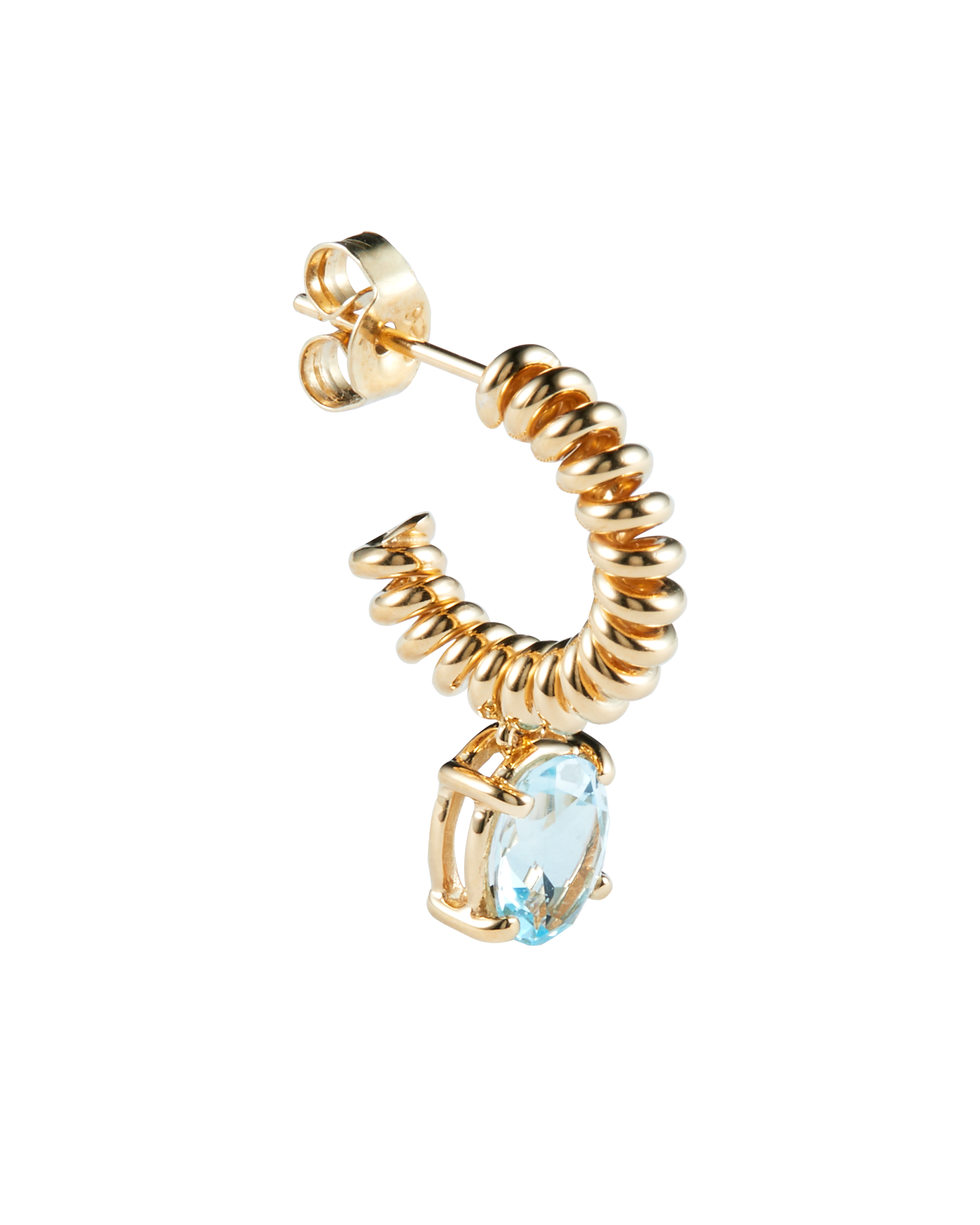 Blue Topaz Spring Stone Pierces -Gold-