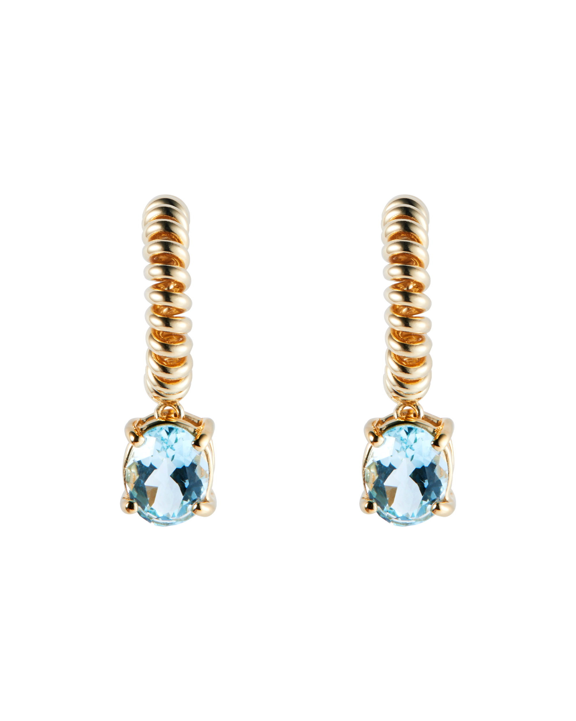 Blue Topaz Spring Stone Pierces -Gold-
