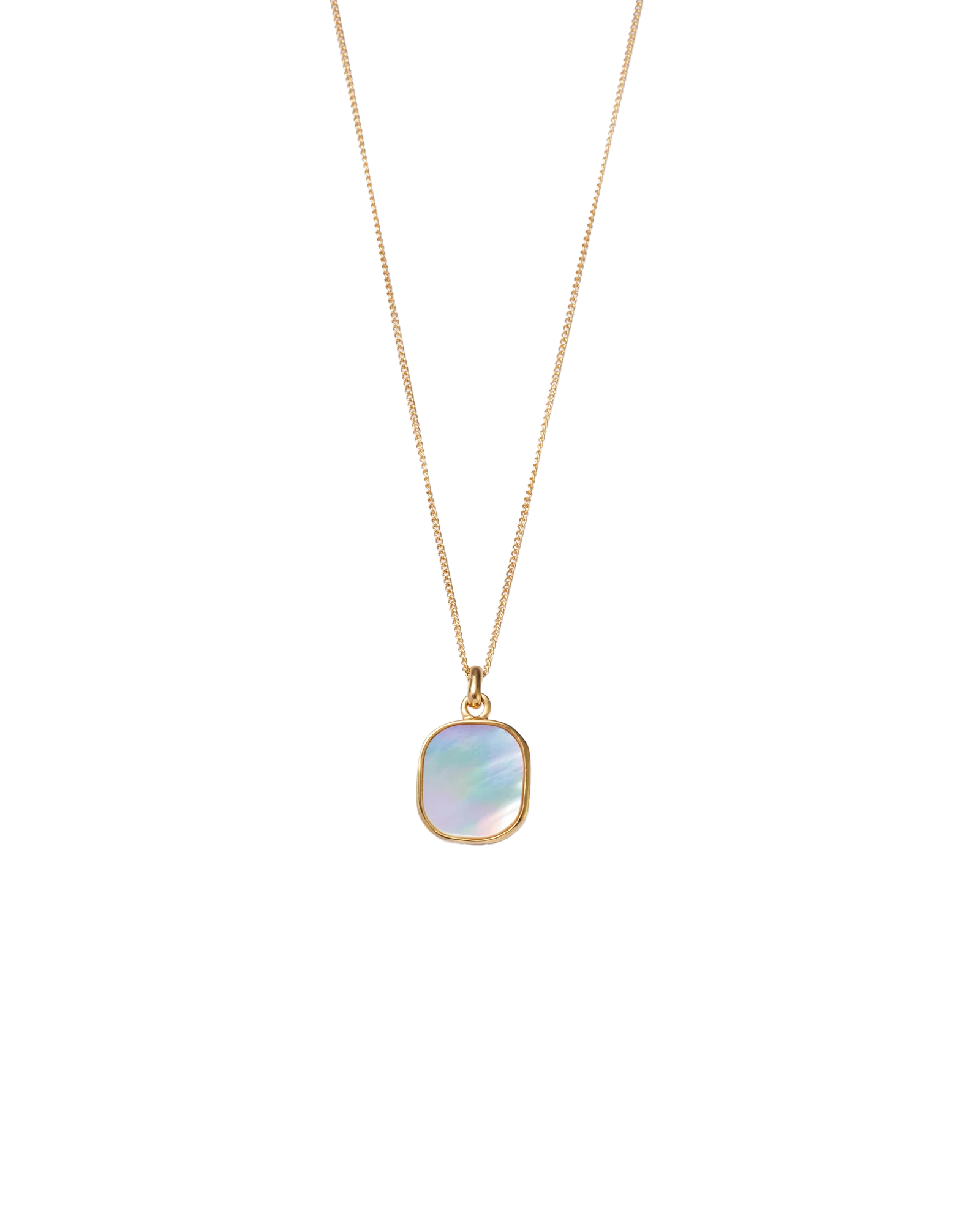 White Shell Window Necklace -Gold-