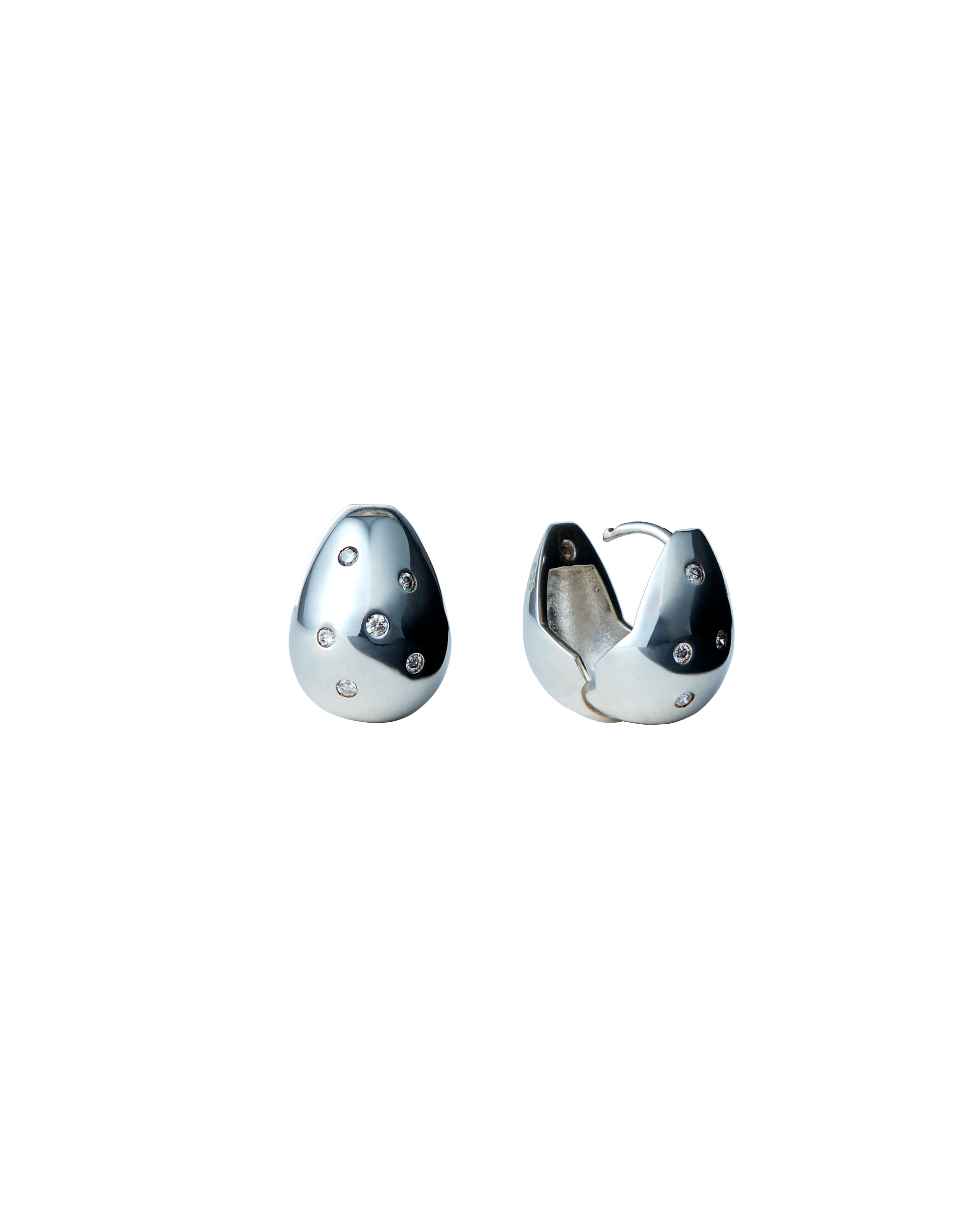 Drop Pierce S Diamond -Silver-