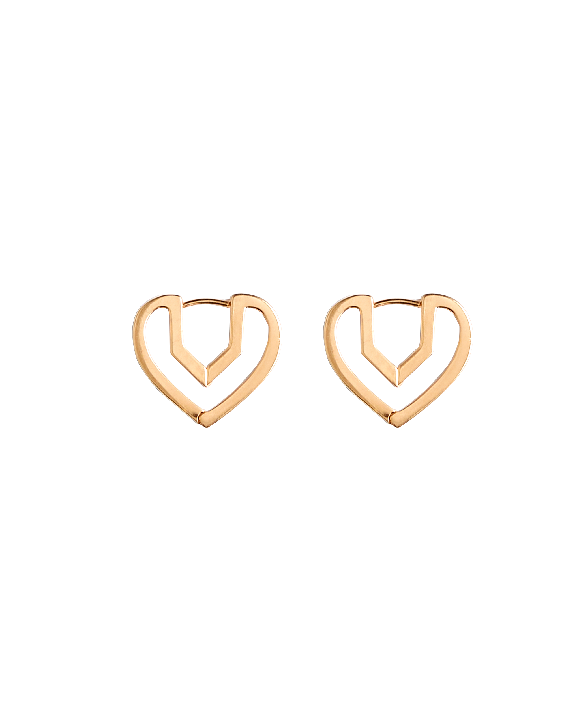 Hug Heart Hoop Pierce S -Gold-