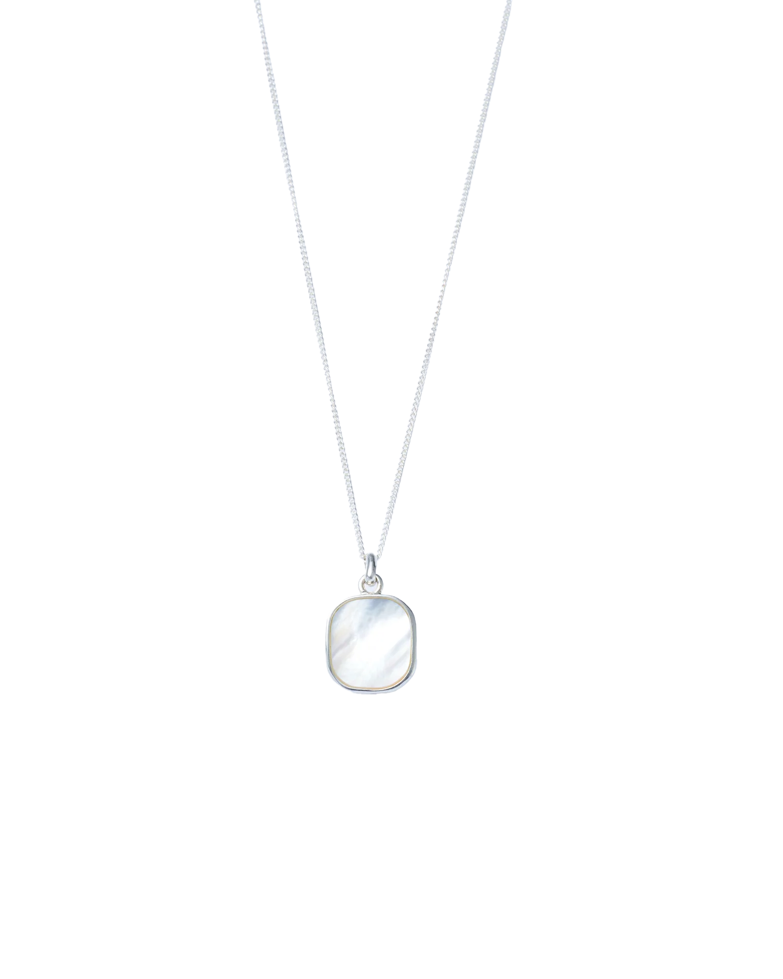 White Shell Window Necklace -Silver-
