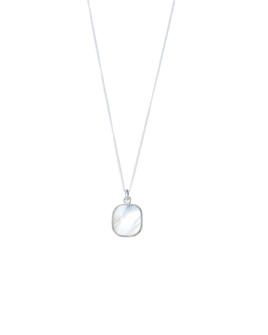 White Shell Window Necklace -Silver-