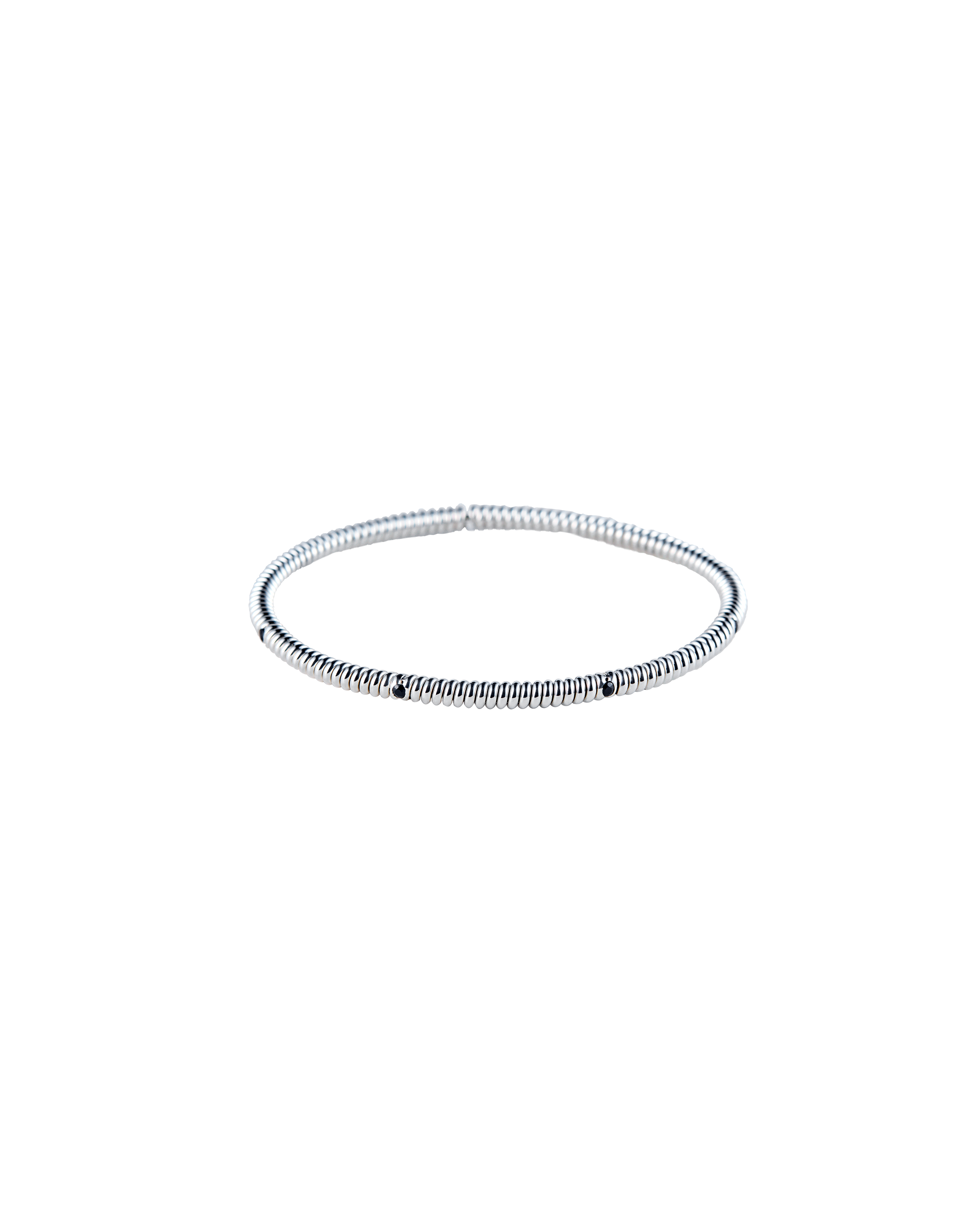 Spring 4 Stone Bangle Onyx -Silver-