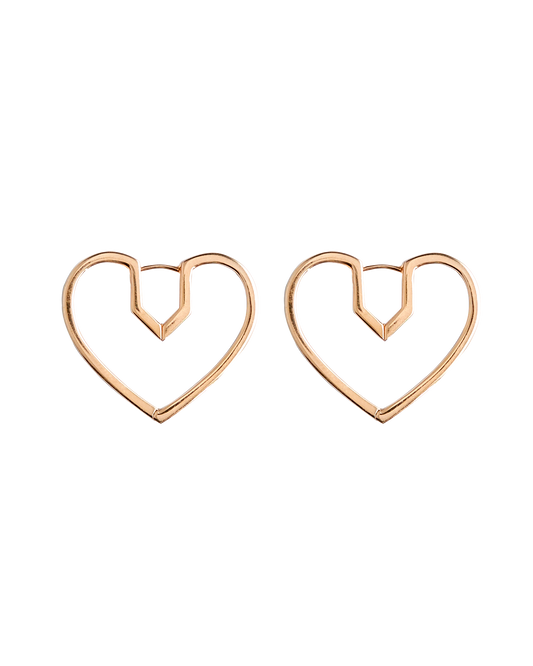Hug Heart Hoop Pierce M -Gold-