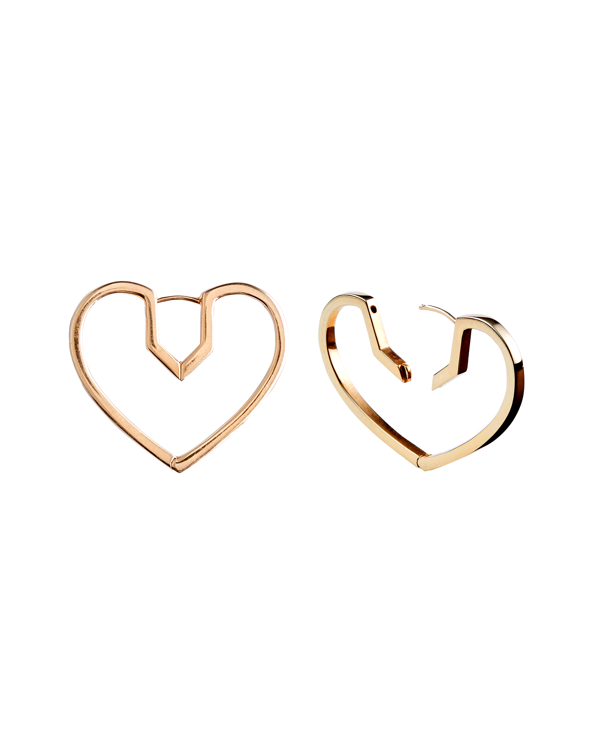 Hug Heart Hoop Pierce M -Gold-