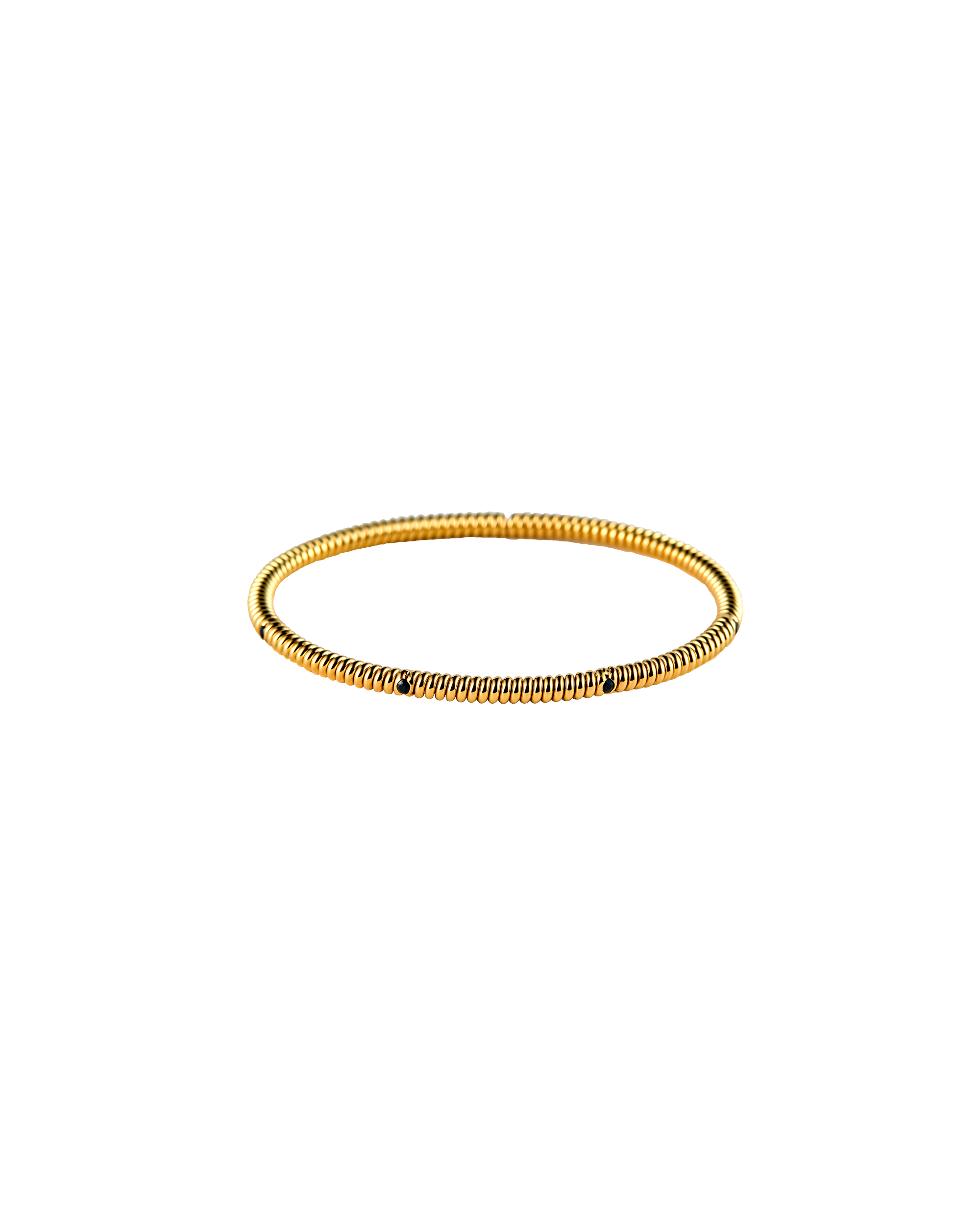 Spring 4 Stone Bangle Onyx -Gold-