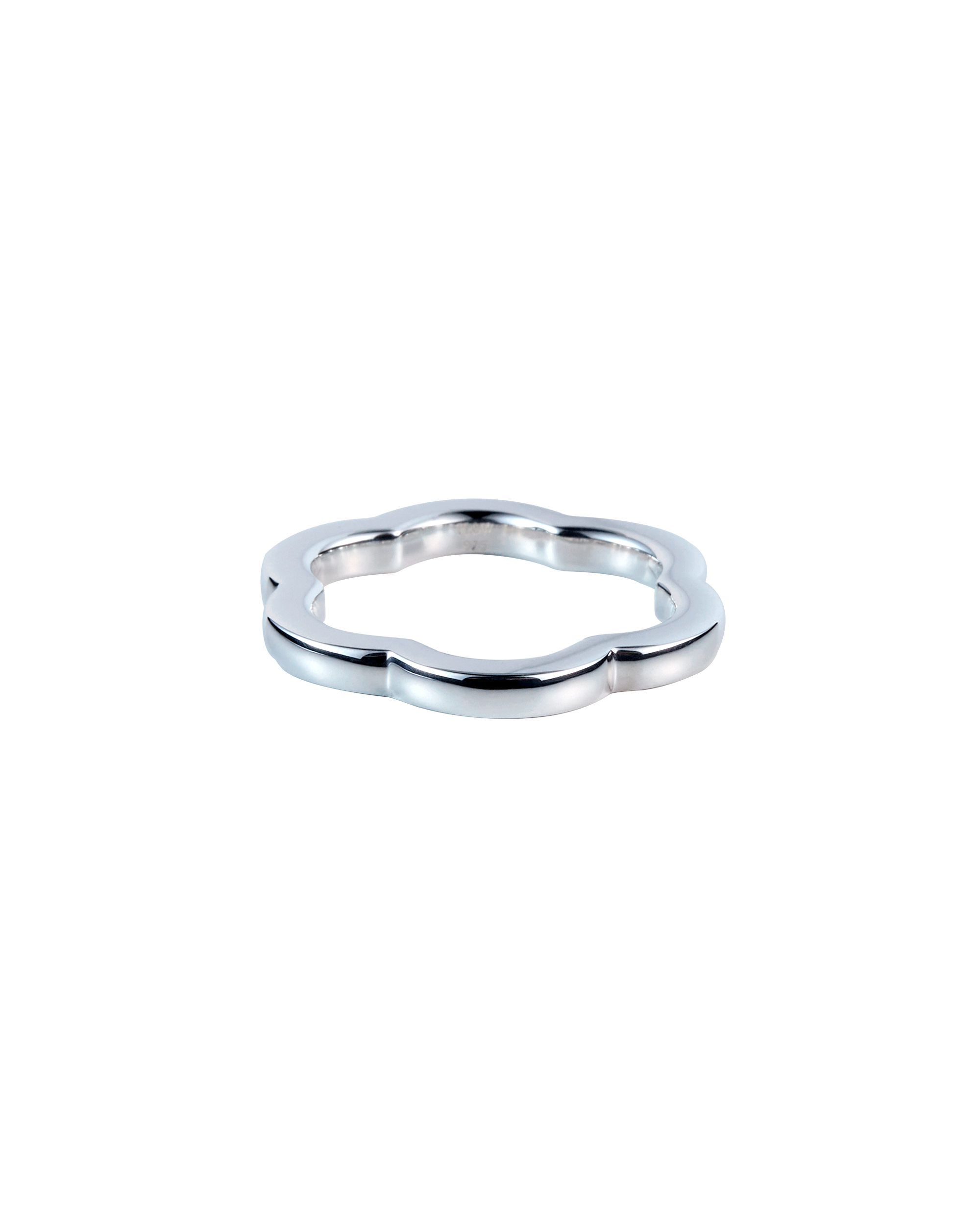 Flower Line Ring S -Silver-