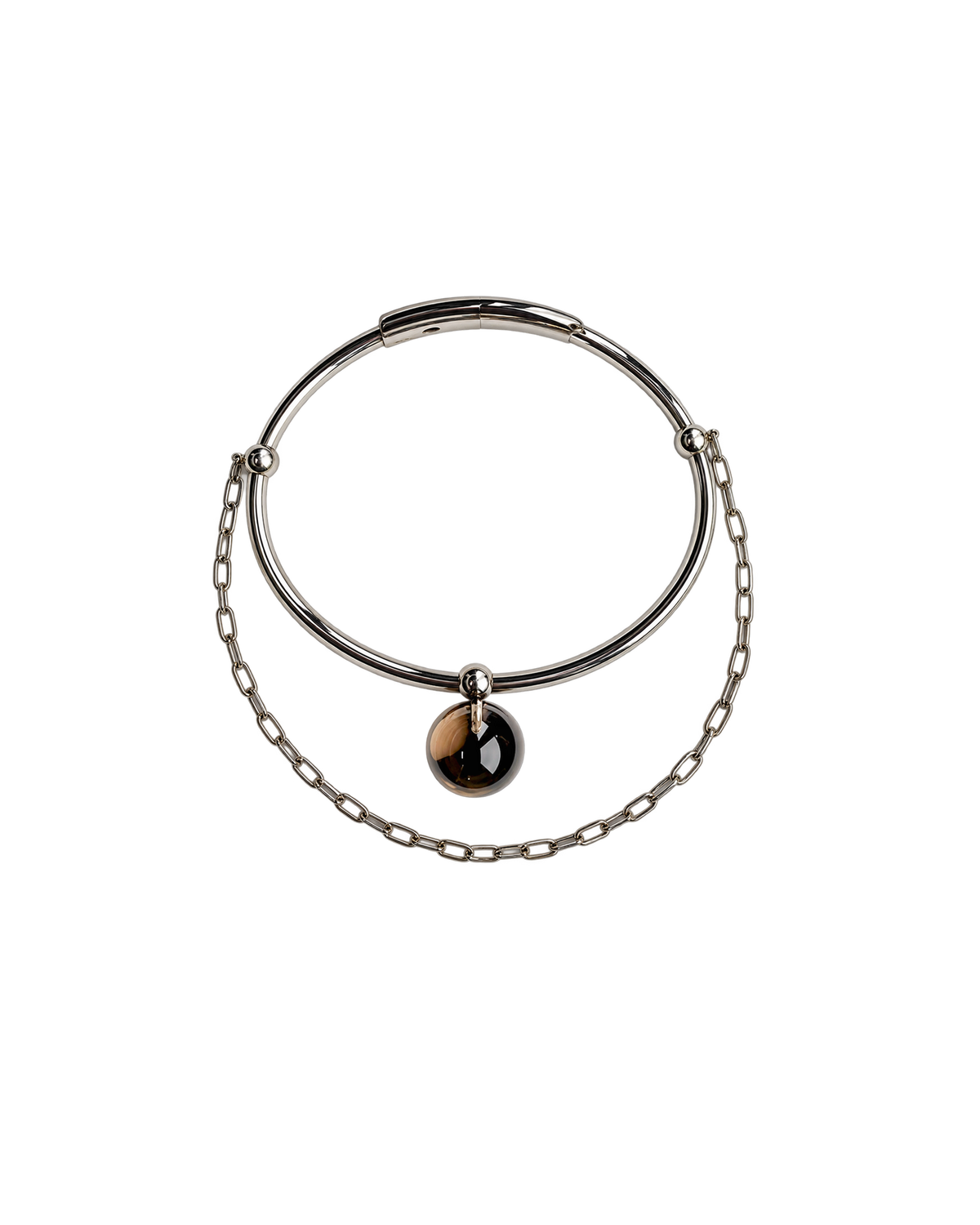《Select Set : 辺見えみりさん》Flower Stalk Bracelet + Cut Cable Chain Bridge Charm+ Charm Ball Smoky 13