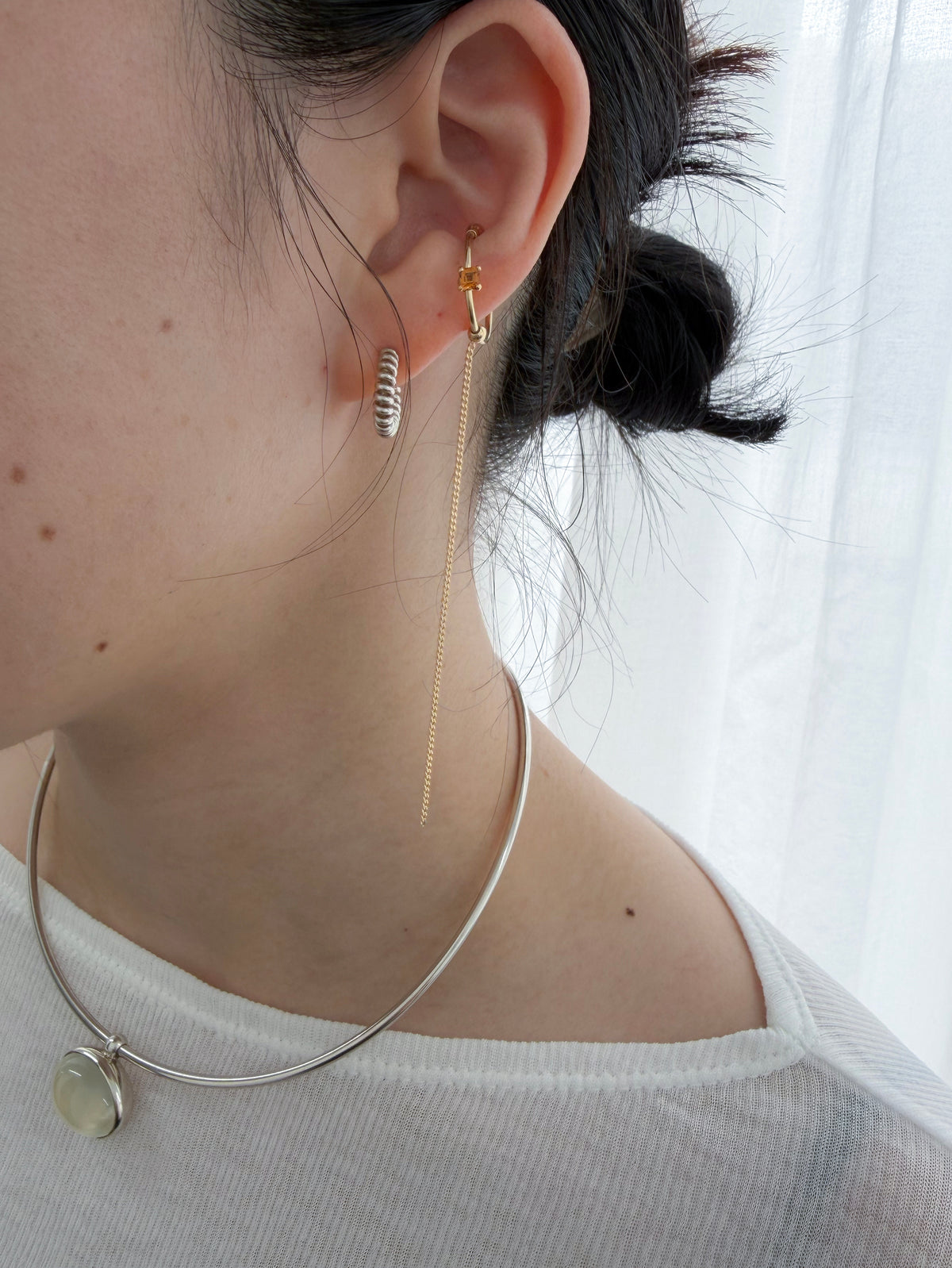 《Select Set : 辺見えみりさん》Ear Cuff + Charm Citrine Oblong + Long Chain Charm