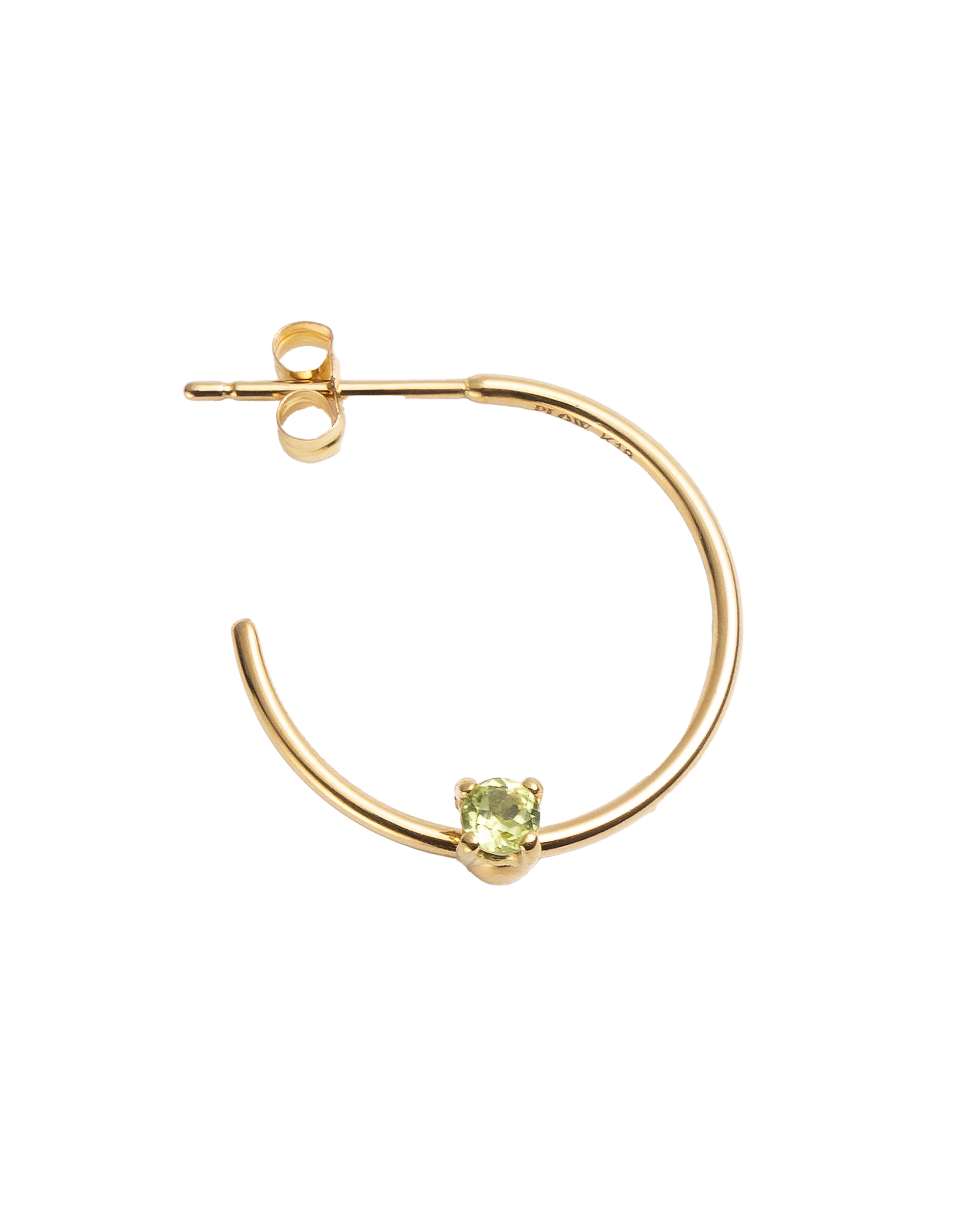 Hoop Pierce M -Charm Peridot-