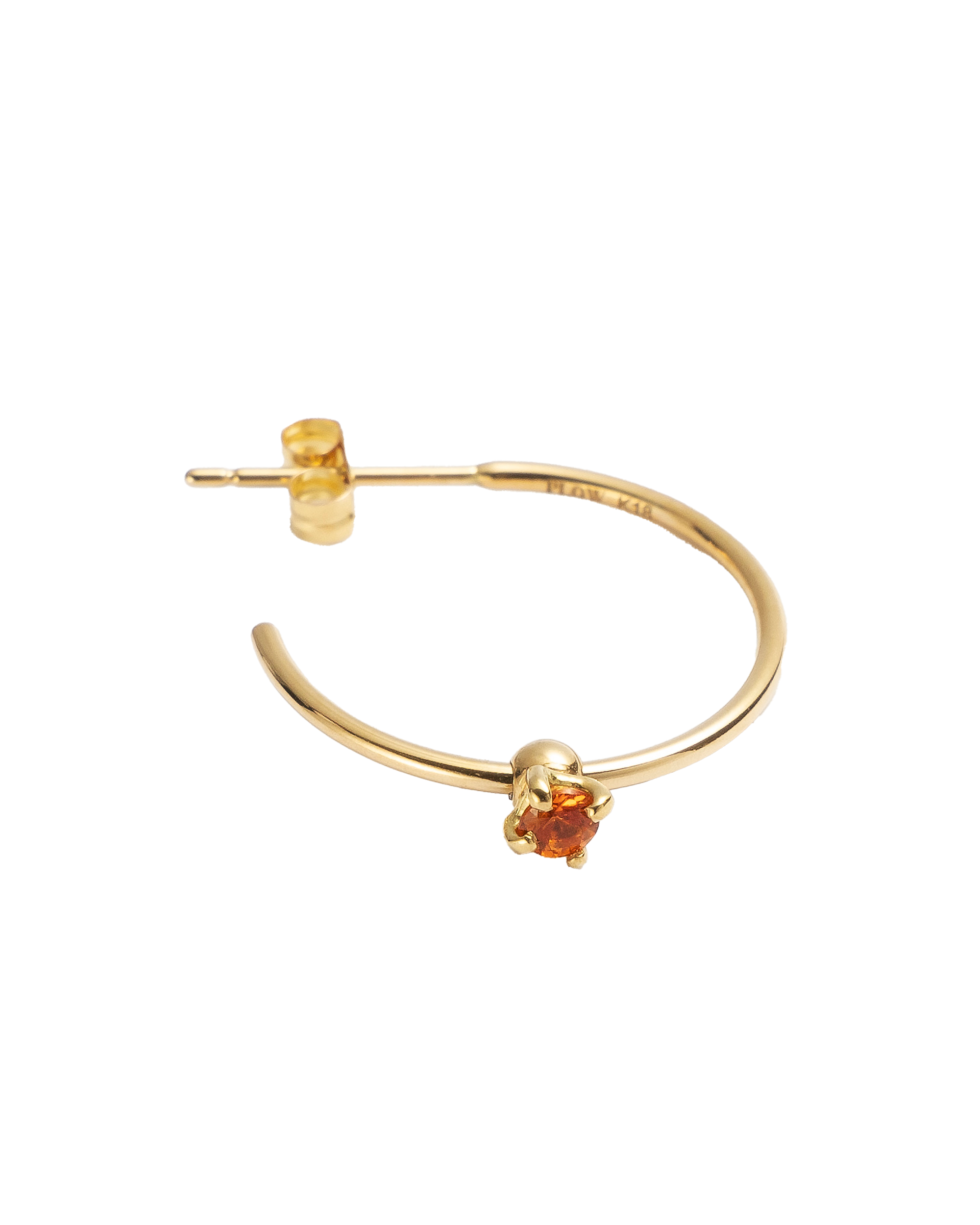 Hoop Pierce M -Charm Orange Sapphire-
