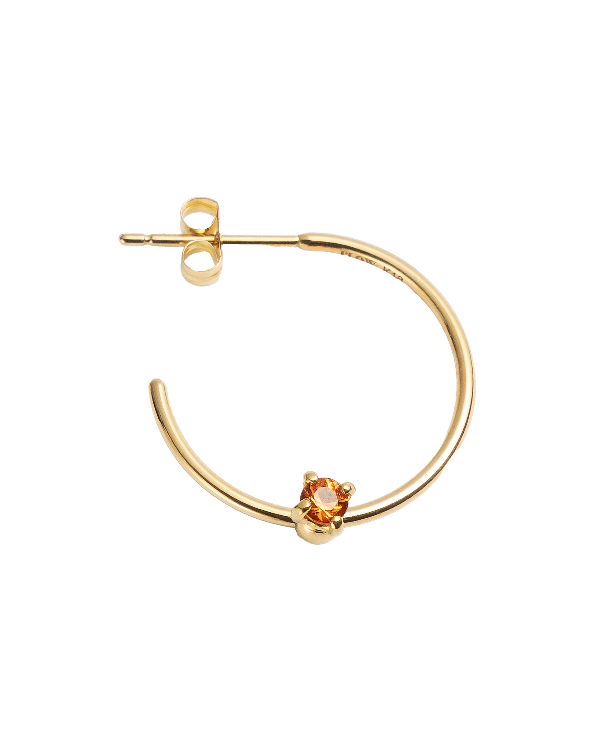 Hoop Pierce M -Charm Orange Sapphire-