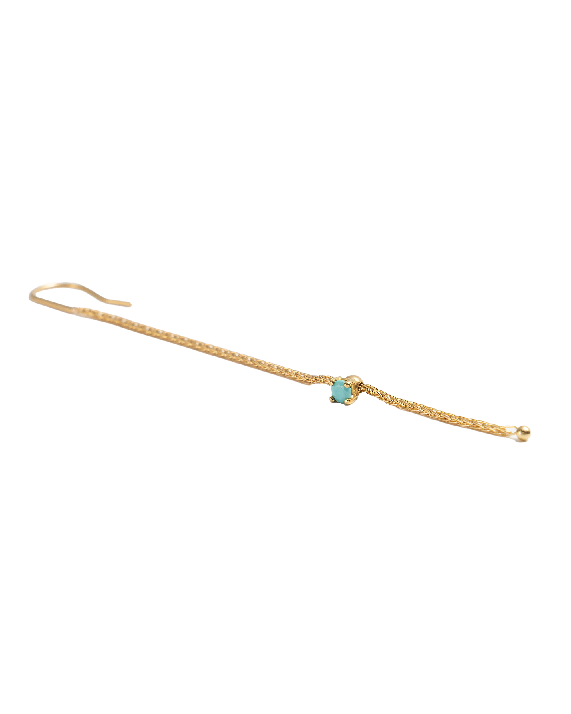 Chain Pierce Long -Charm Turquoise-