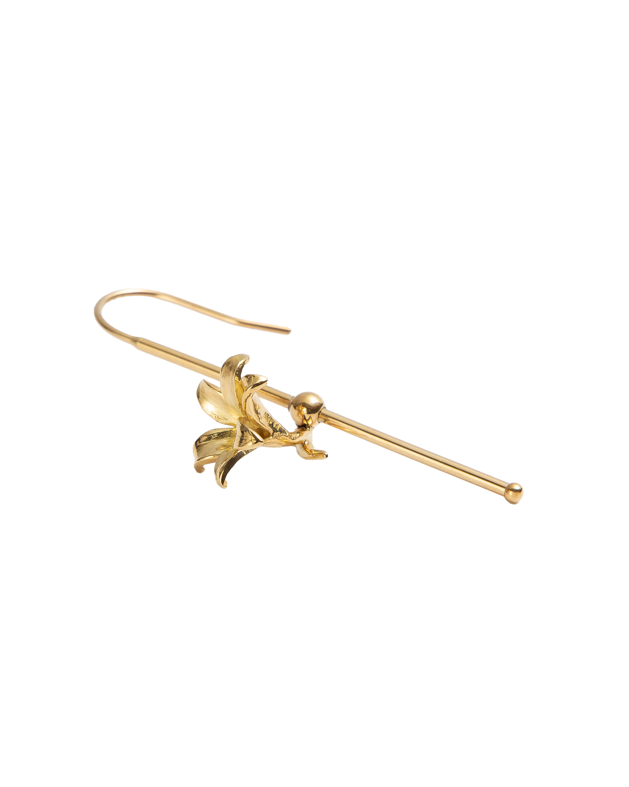 Charm Lily Hook Pierce -18K-