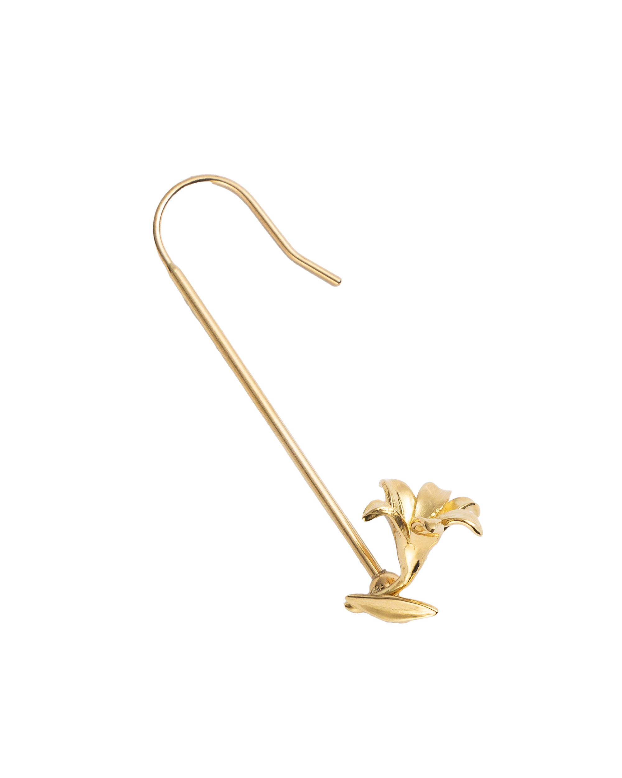 Charm Lily Hook Pierce -18K-